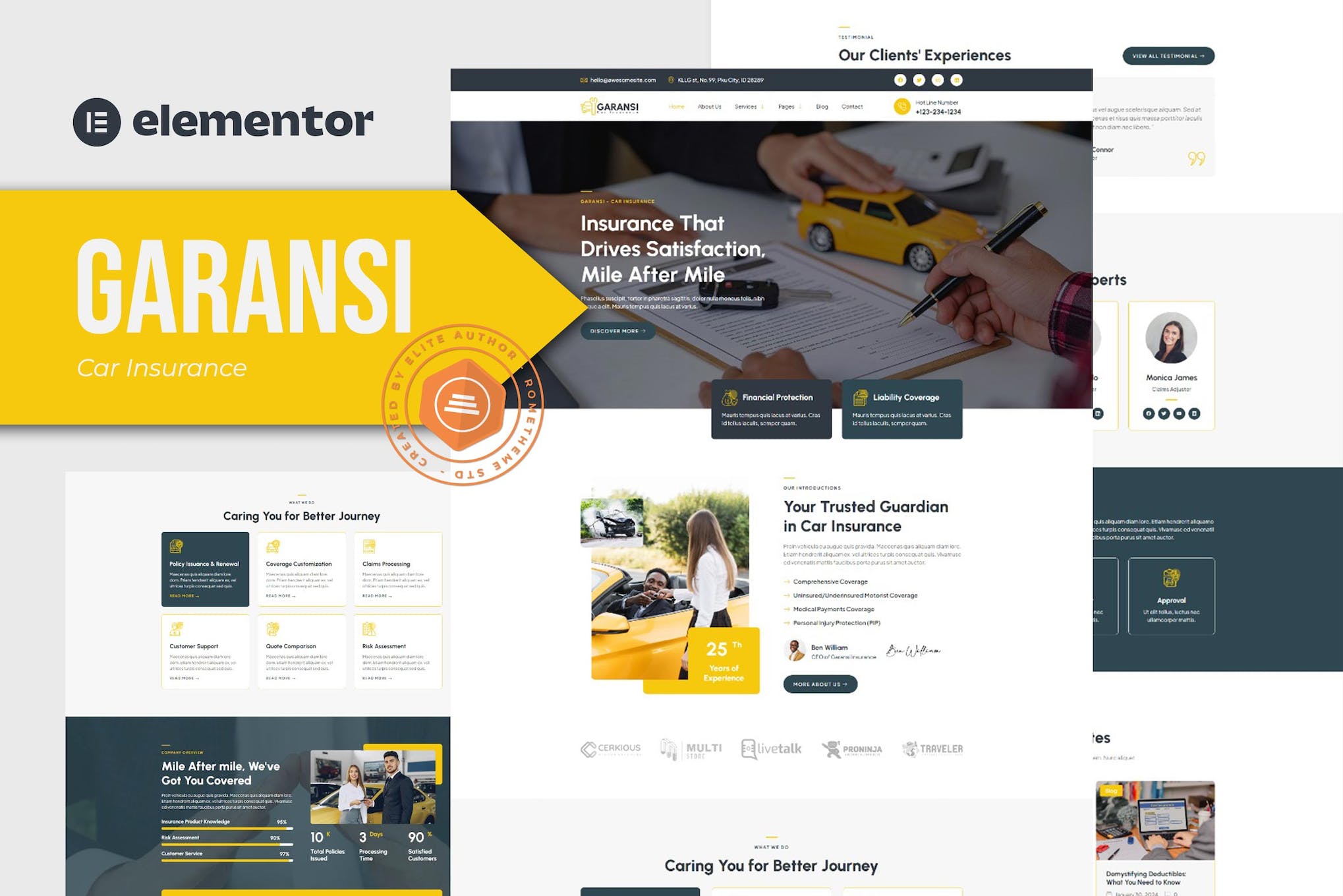 Garansi - Car Insurance Elementor Template Kit template kit cover image