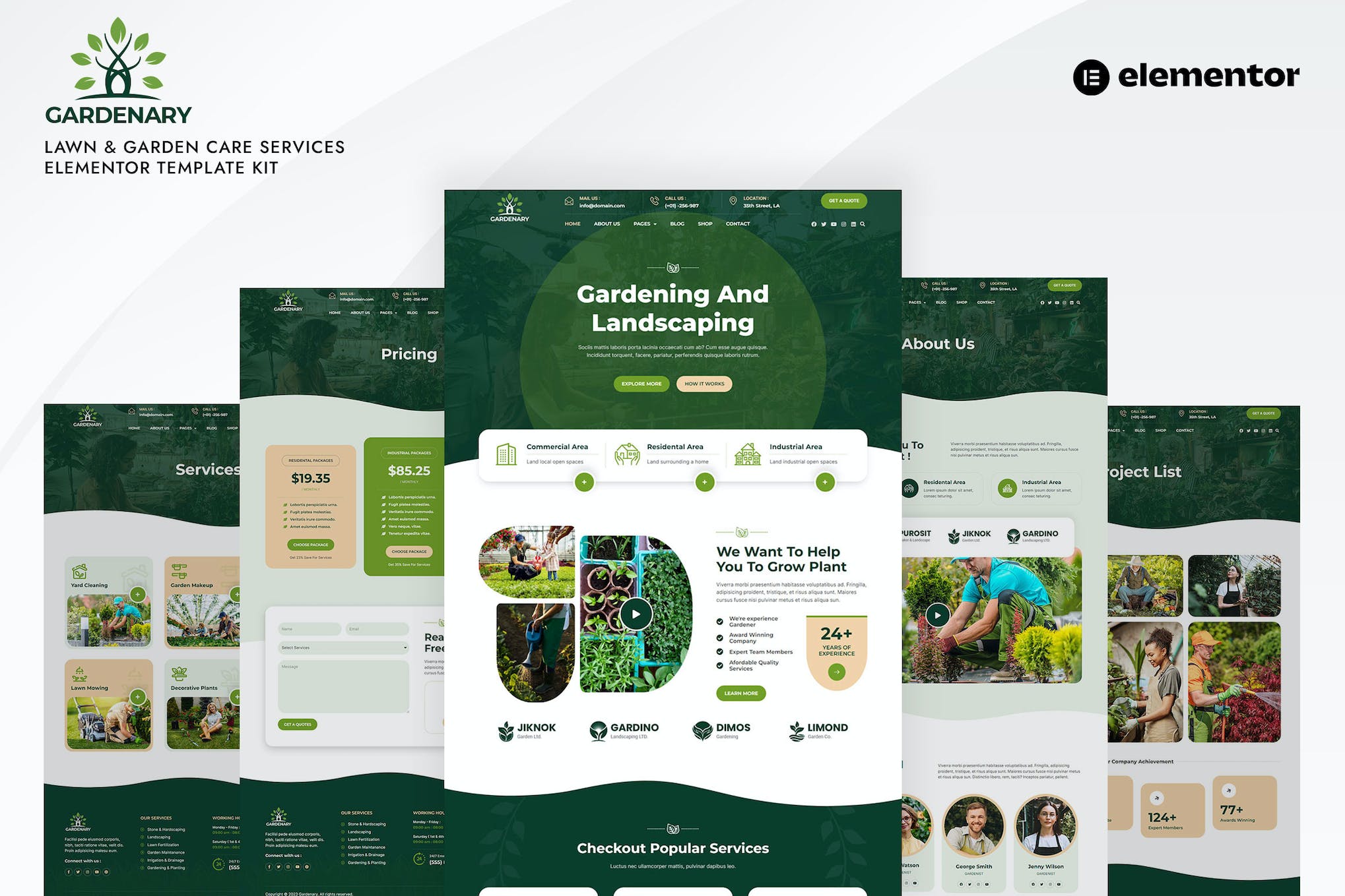 Gardenary - Lawn Garden Care Services Elementor Template Kit template kit cover image