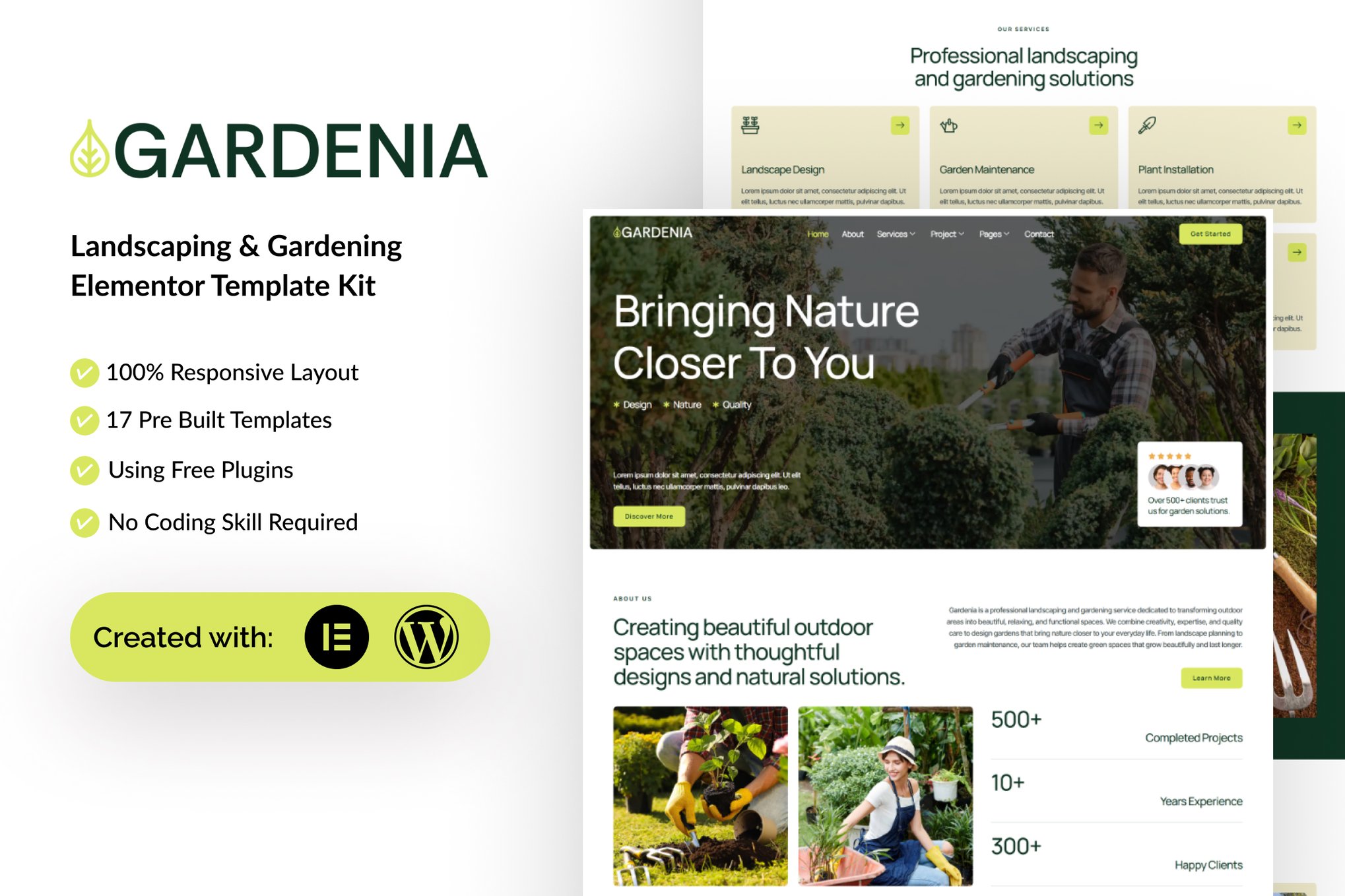 Gardenia - Landscaping & Gardening Elementor Template Kit template kit cover image