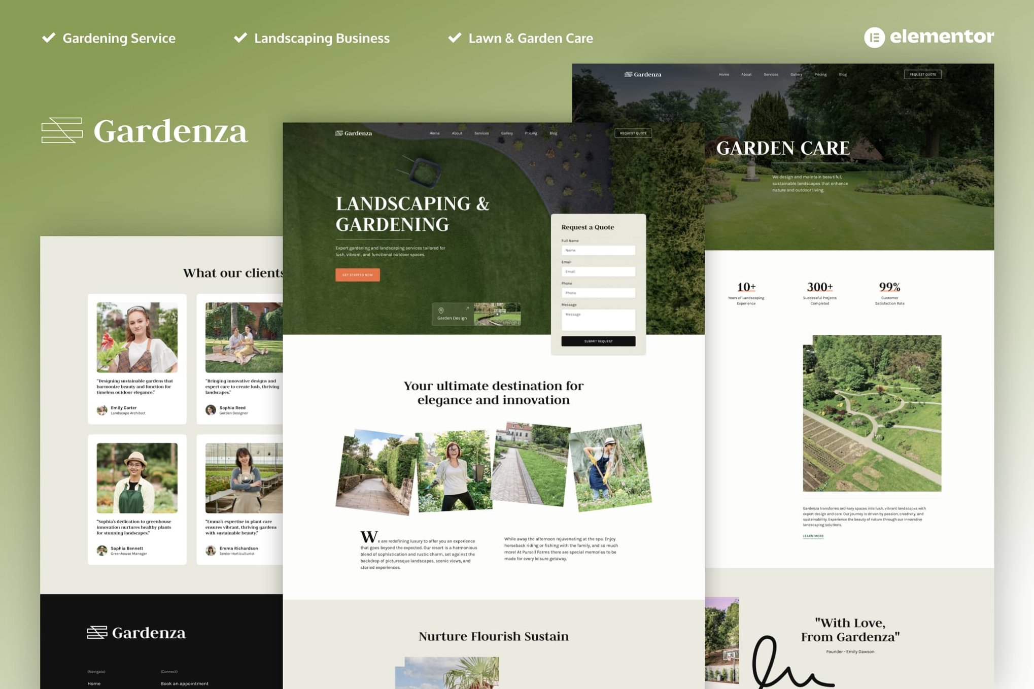 Gardenza - Gardening & Landscaping Elementor Pro Template Kit template kit cover image