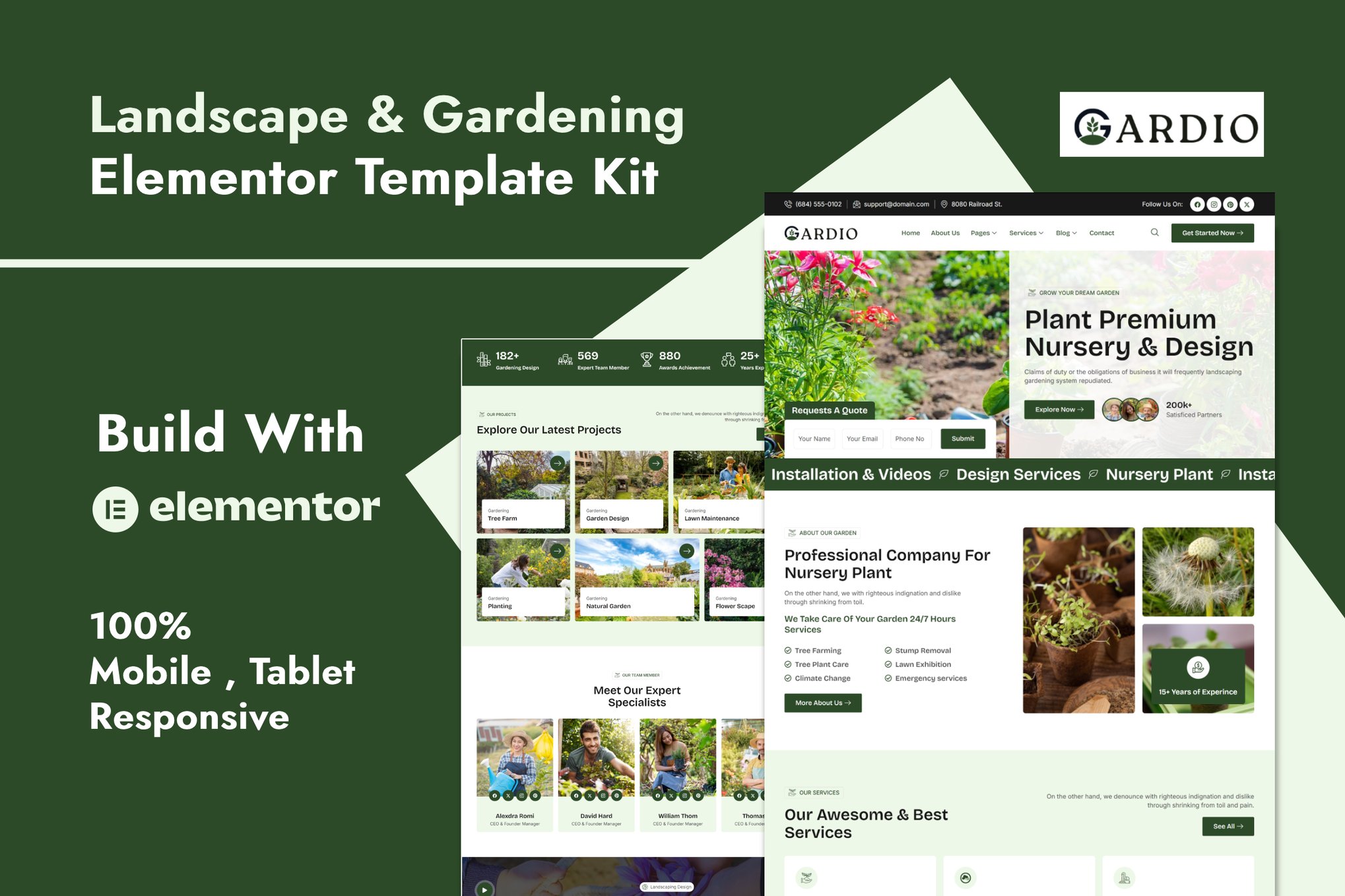 Gardio - Nursery & Gardening Elementor Template Kit template kit cover image