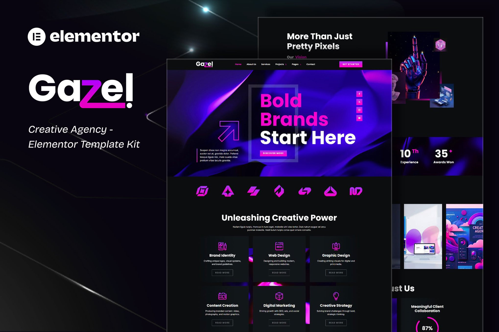 Gazel - Creative Agency Elementor Template Kit template kit cover image
