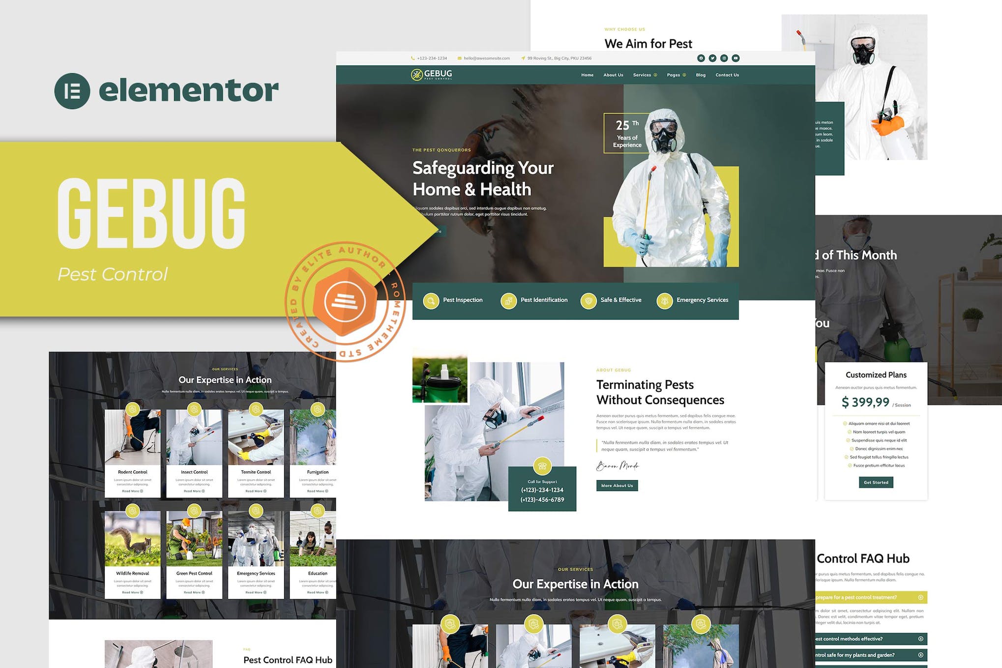 Gebug - Pest Control Service Elementor Template Kit template kit cover image