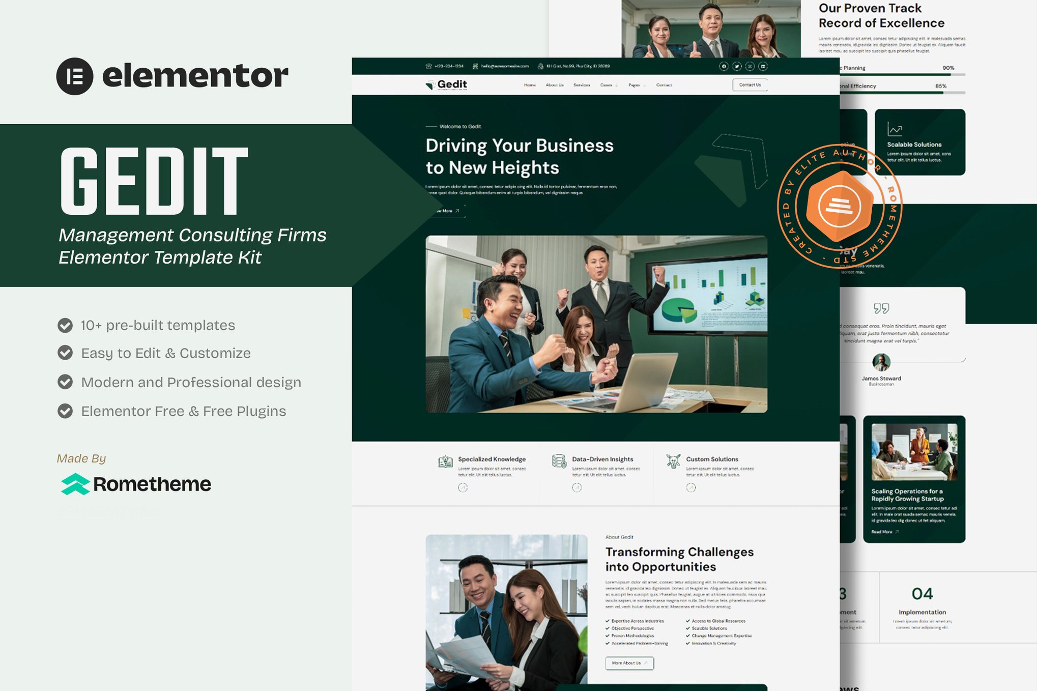 Gedit - Management Consulting Firms Elementor Template Kit template kit cover image