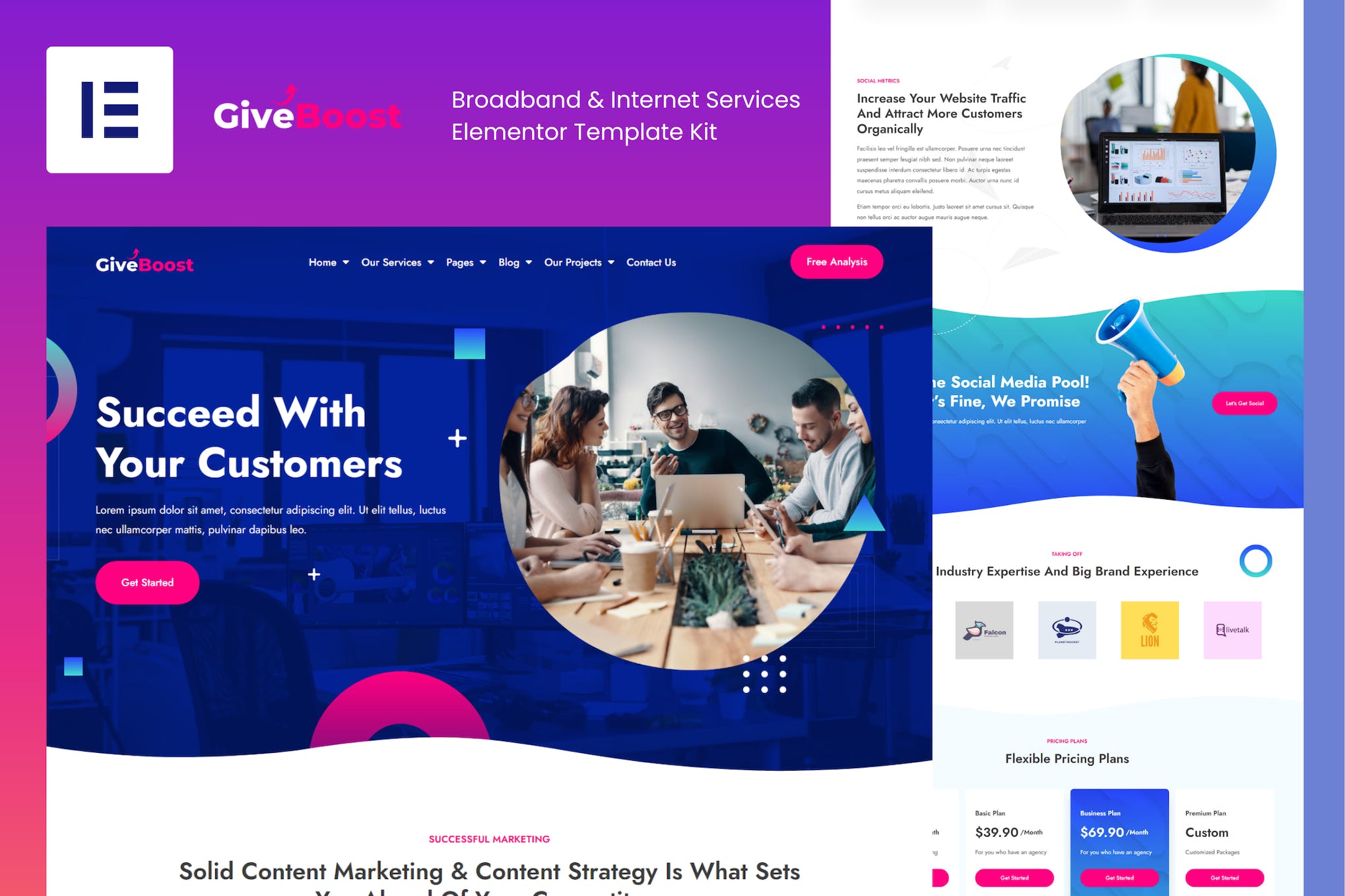 Give Boost - Digital Marketing Agency Elementor Template Kit template kit cover image