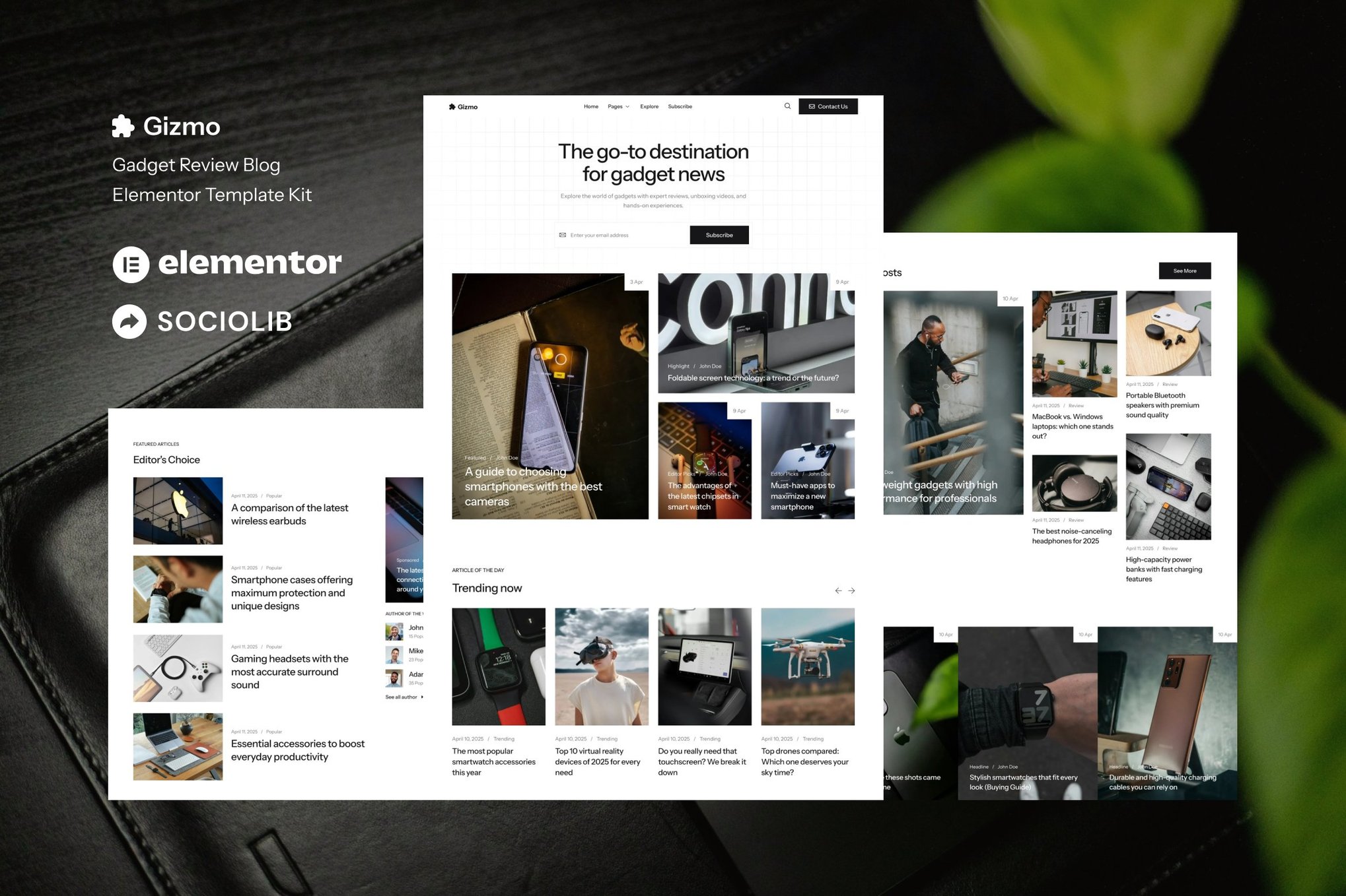 Gizmo - Gadget Review Blog & Magazine Elementor Template Kit template kit cover image