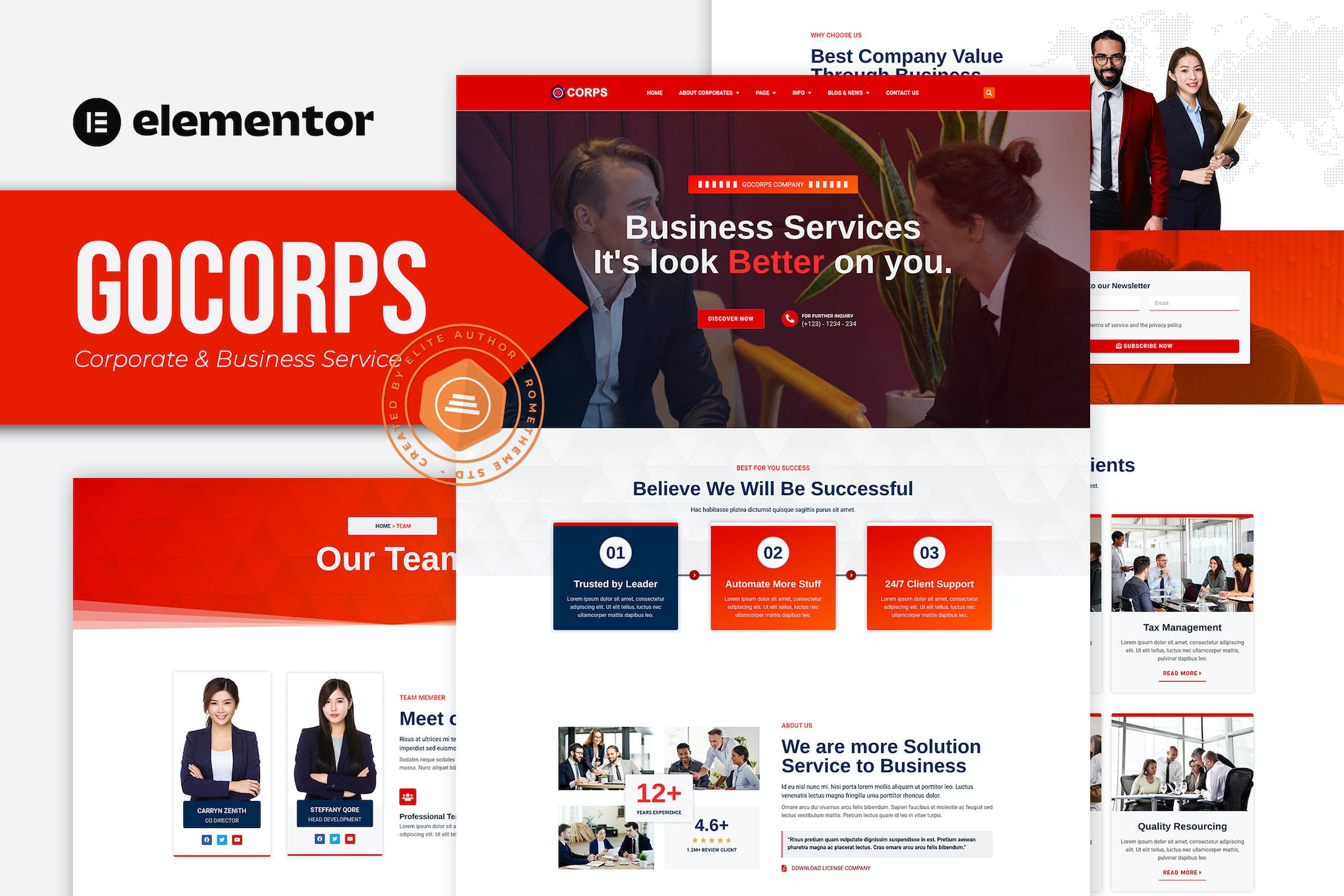 Gocorps - Corporate & Business Service Elementor Kit template kit cover image