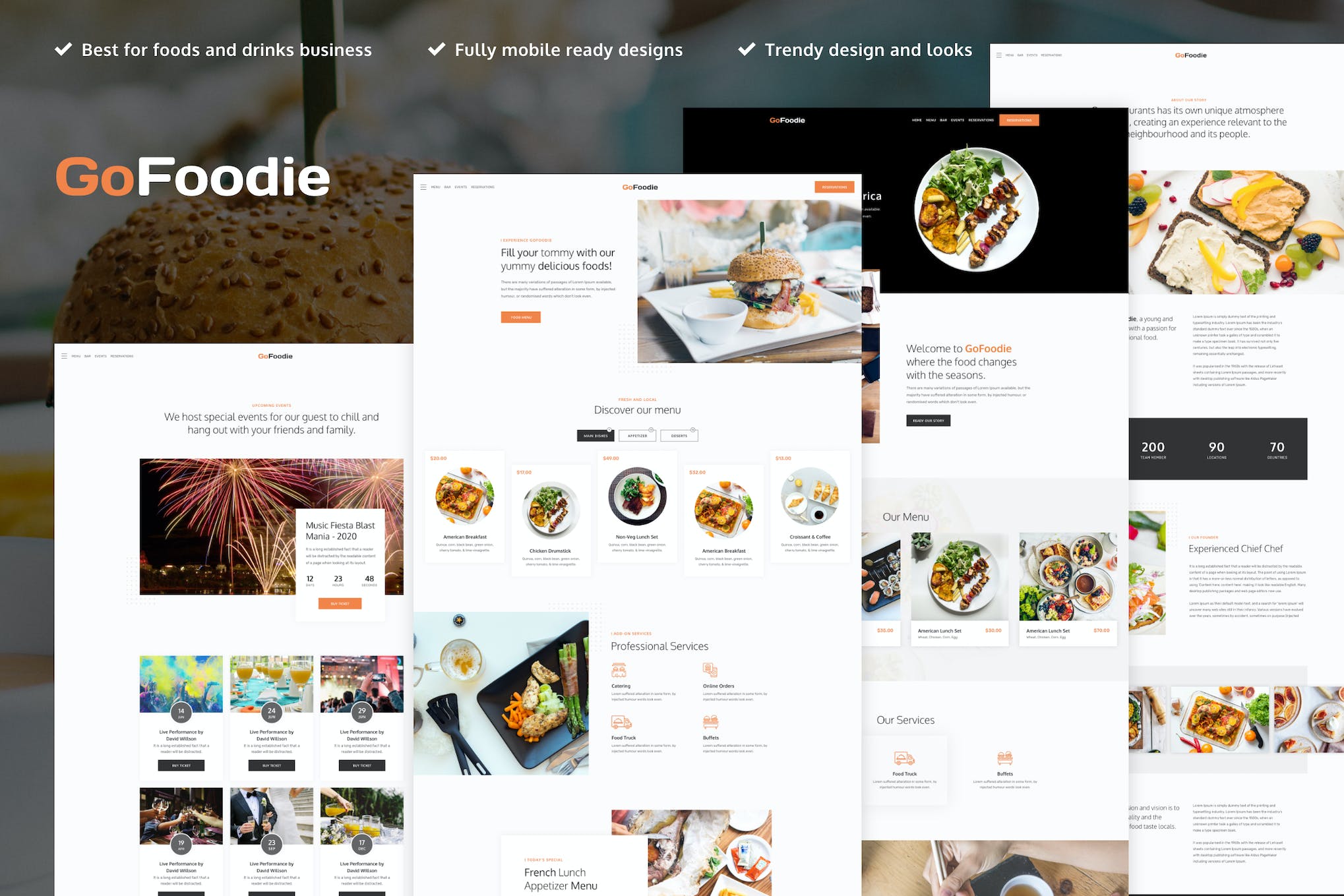 GoFoodie - Cafe & Restaurant Elementor Template Kit template kit cover image