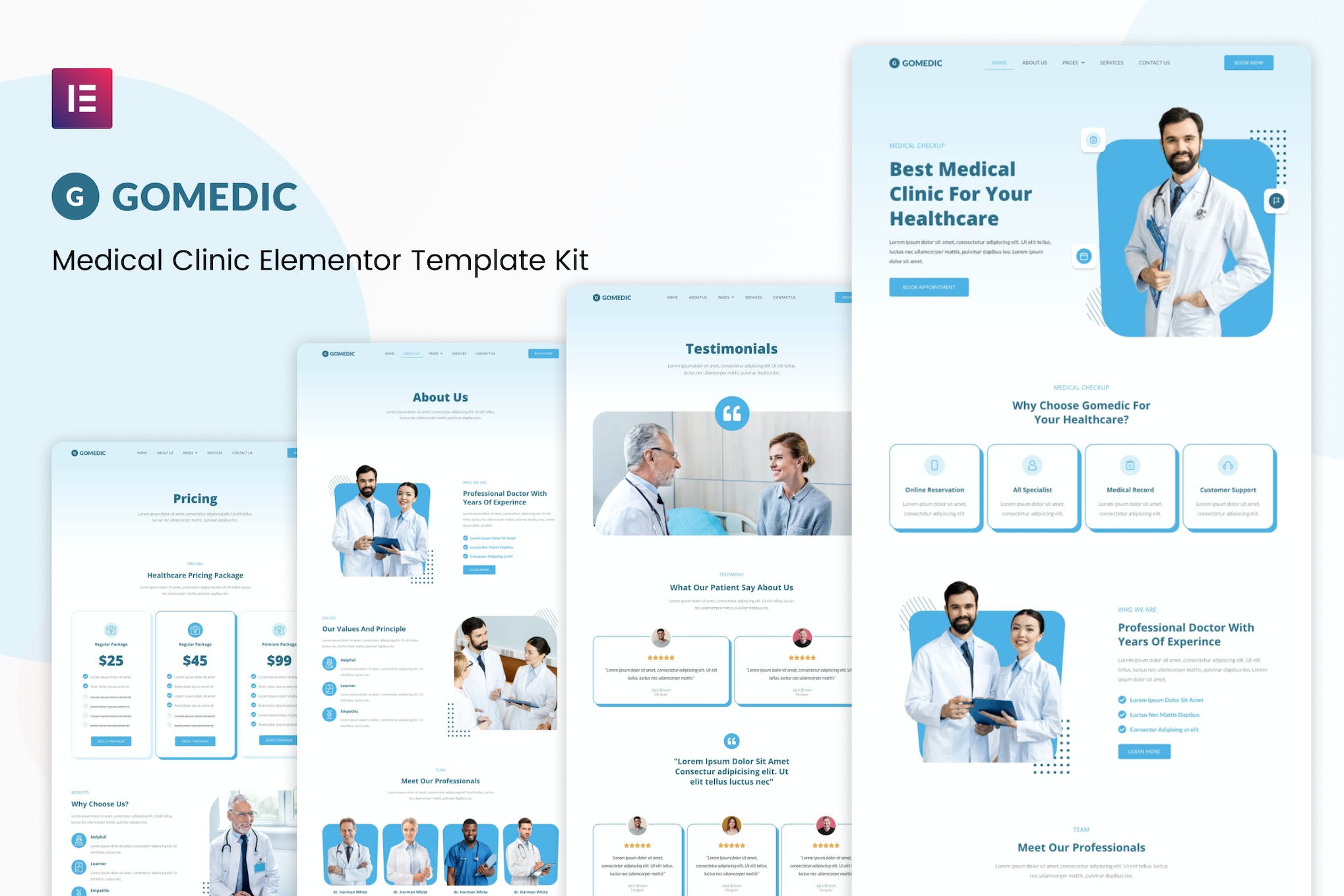 Gomedic - Medical Elementor Template Kit template kit cover image