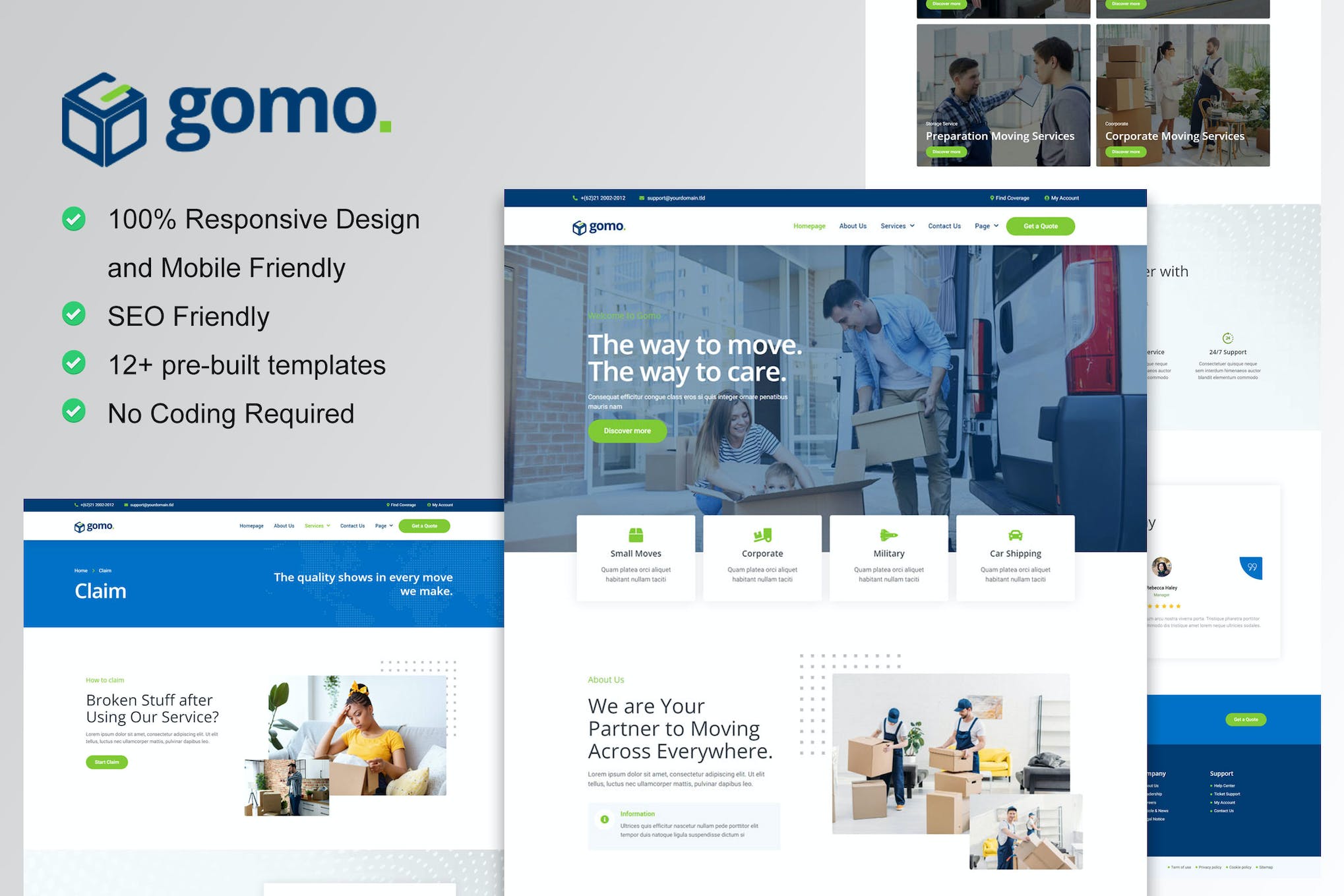 Gomo - Moving Company Elementor Template Kit template kit cover image