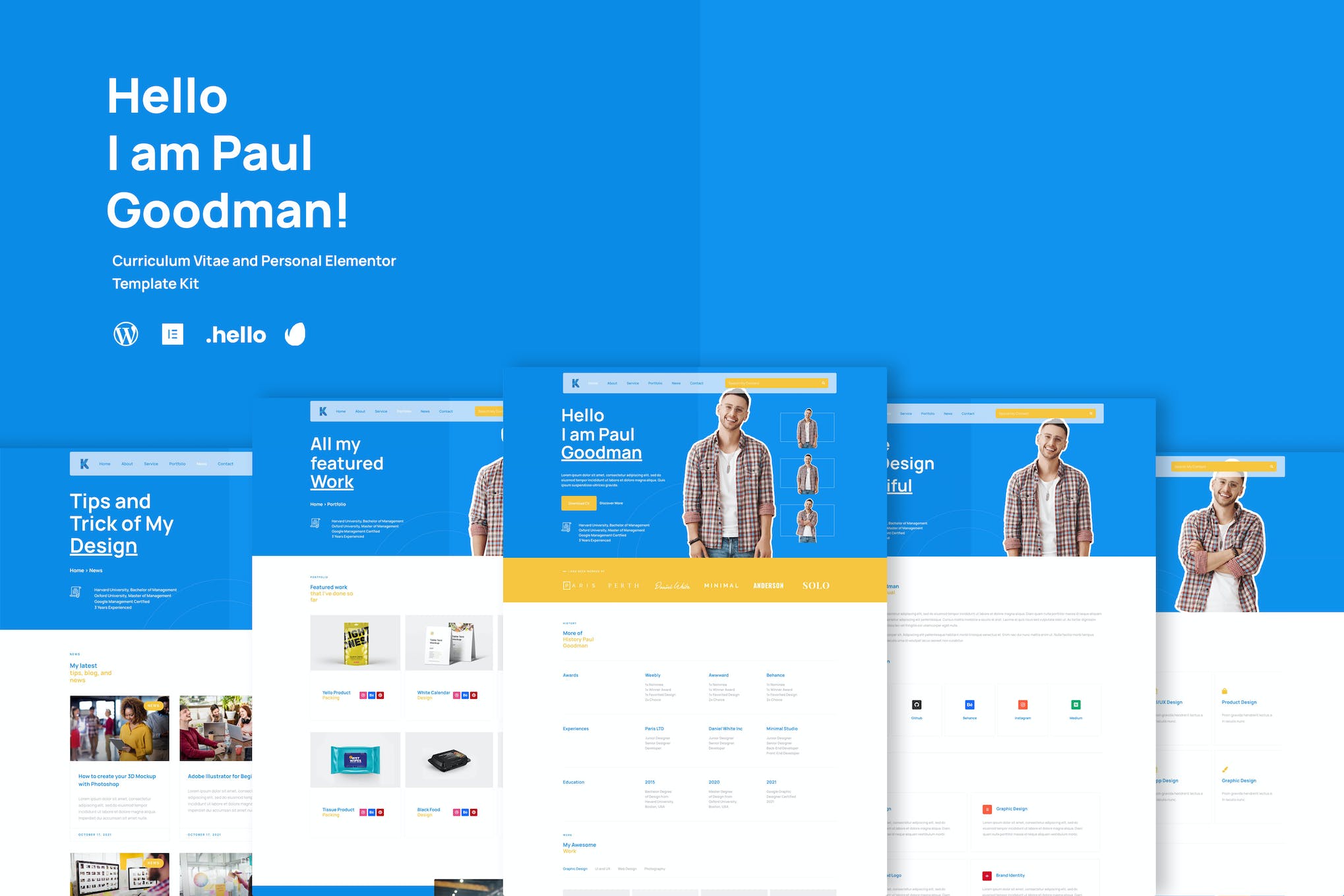 Goodman - Creative Portofolio Elementor Template Kit template kit cover image