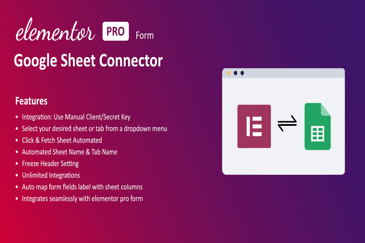 Google Sheet Connector For Elementor Forms plugin cover image