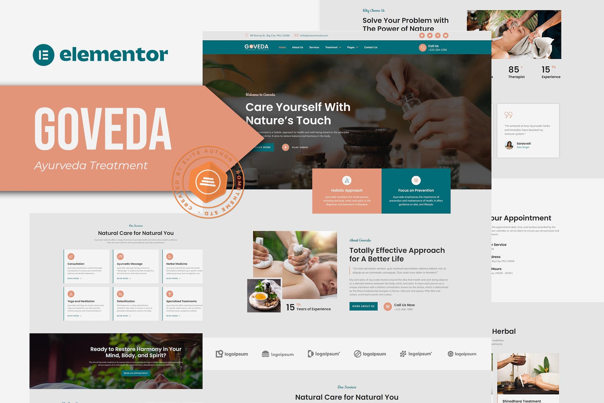 Goveda - Ayurveda Treatment Elementor Template Kit template kit cover image