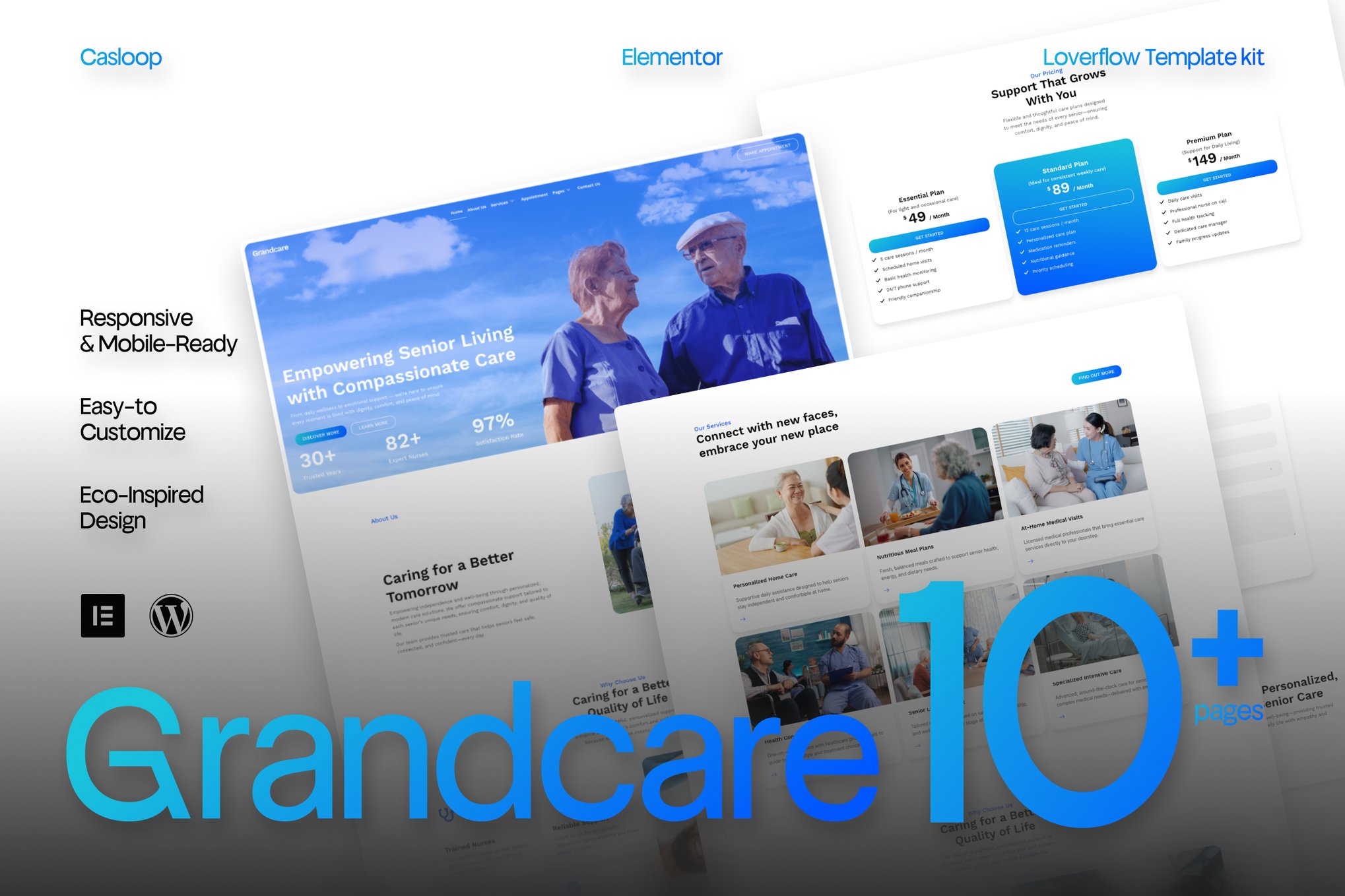 Grandcare - Residential Care Elementor Template Kit template kit cover image