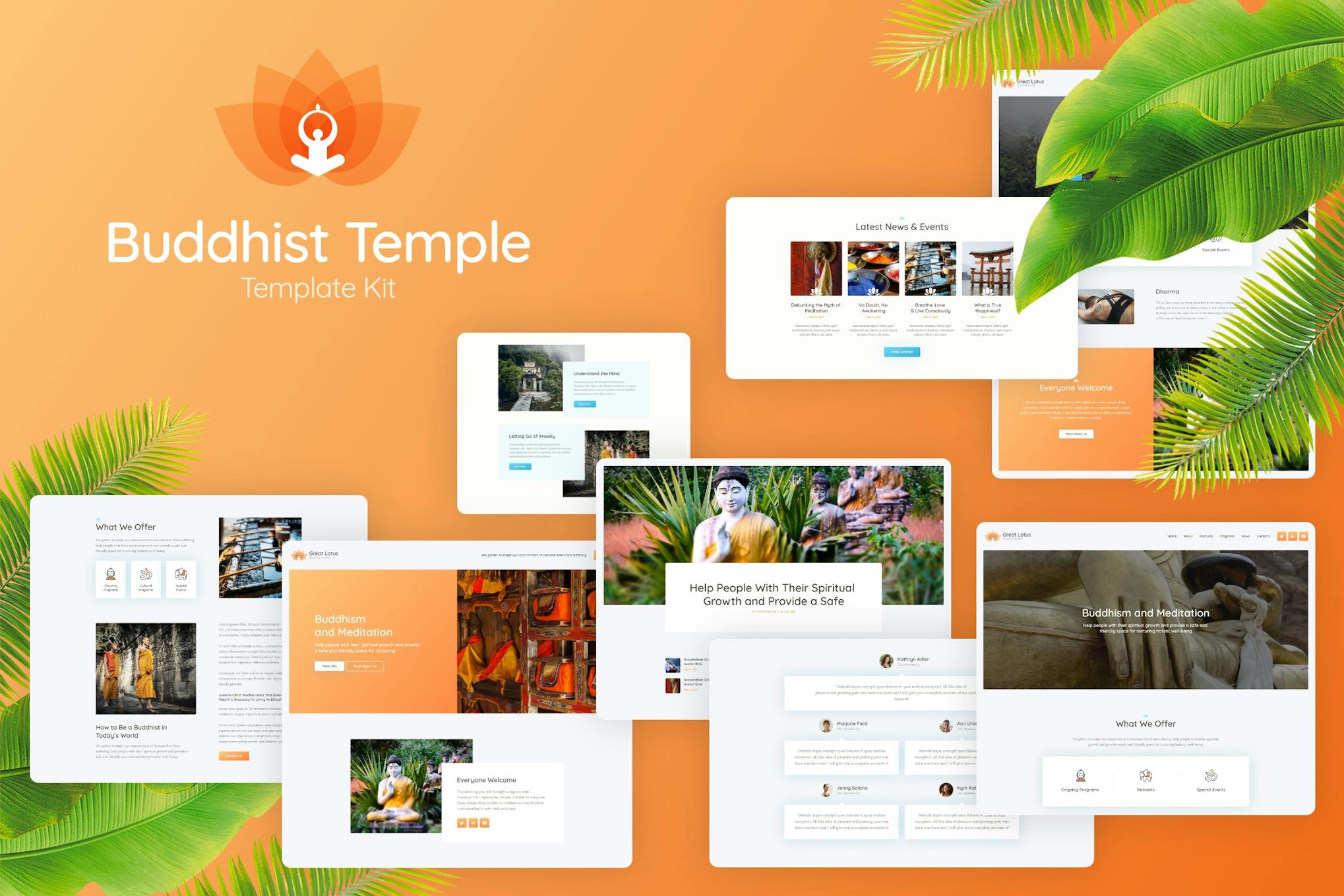 Great Lotus - Buddhist Temple Template Kit template kit cover image