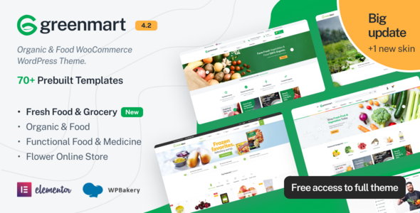 GreenMart - Organic & Food WordPress Theme theme cover image
