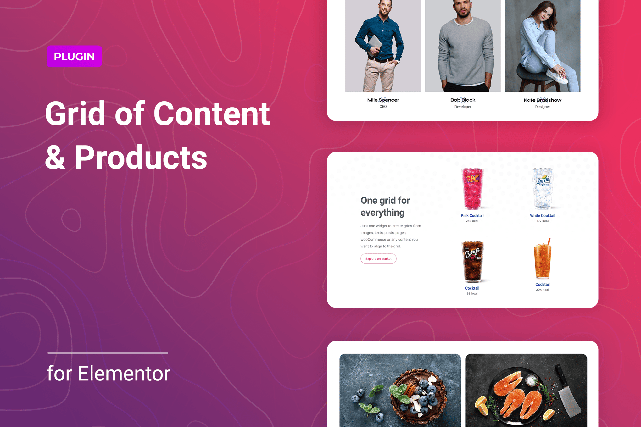 Grid of Content and Products for Elementor plugin cover image
