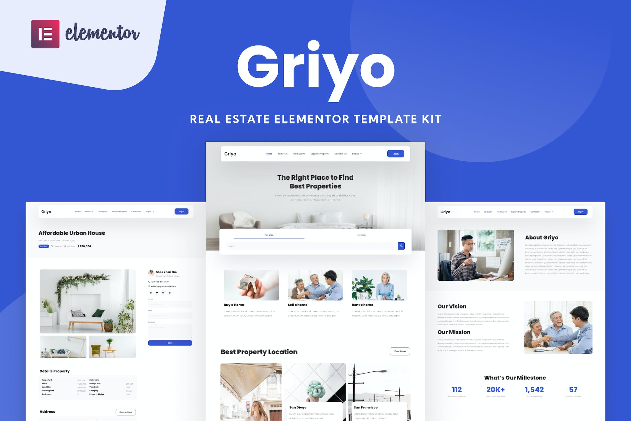 Griyo - Real Estate Elementor Template Kit template kit cover image