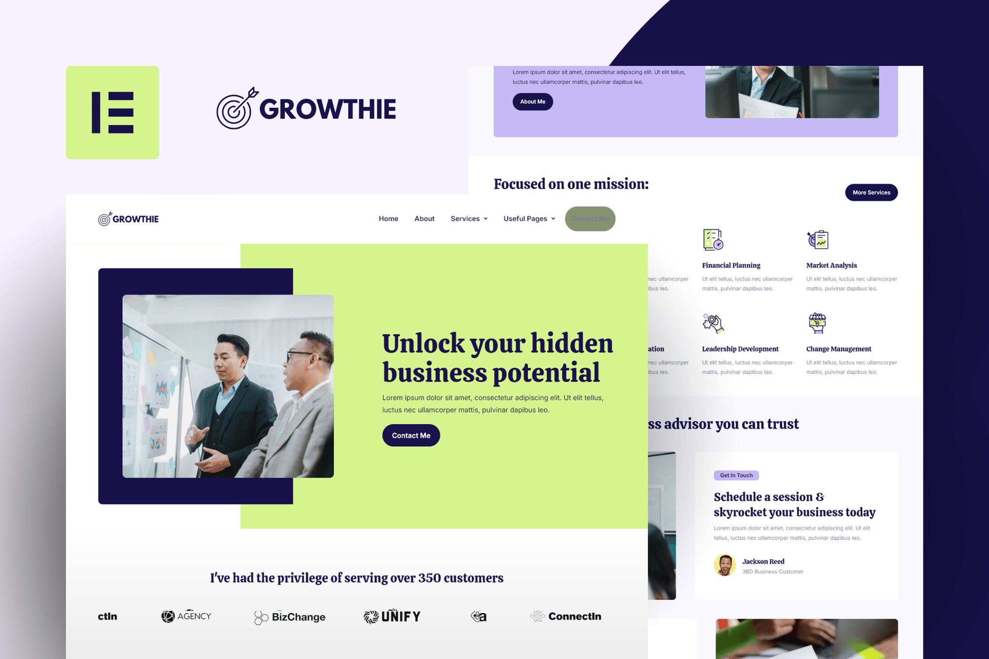 Growthie - Business Coach Elementor Template Kit template kit cover image