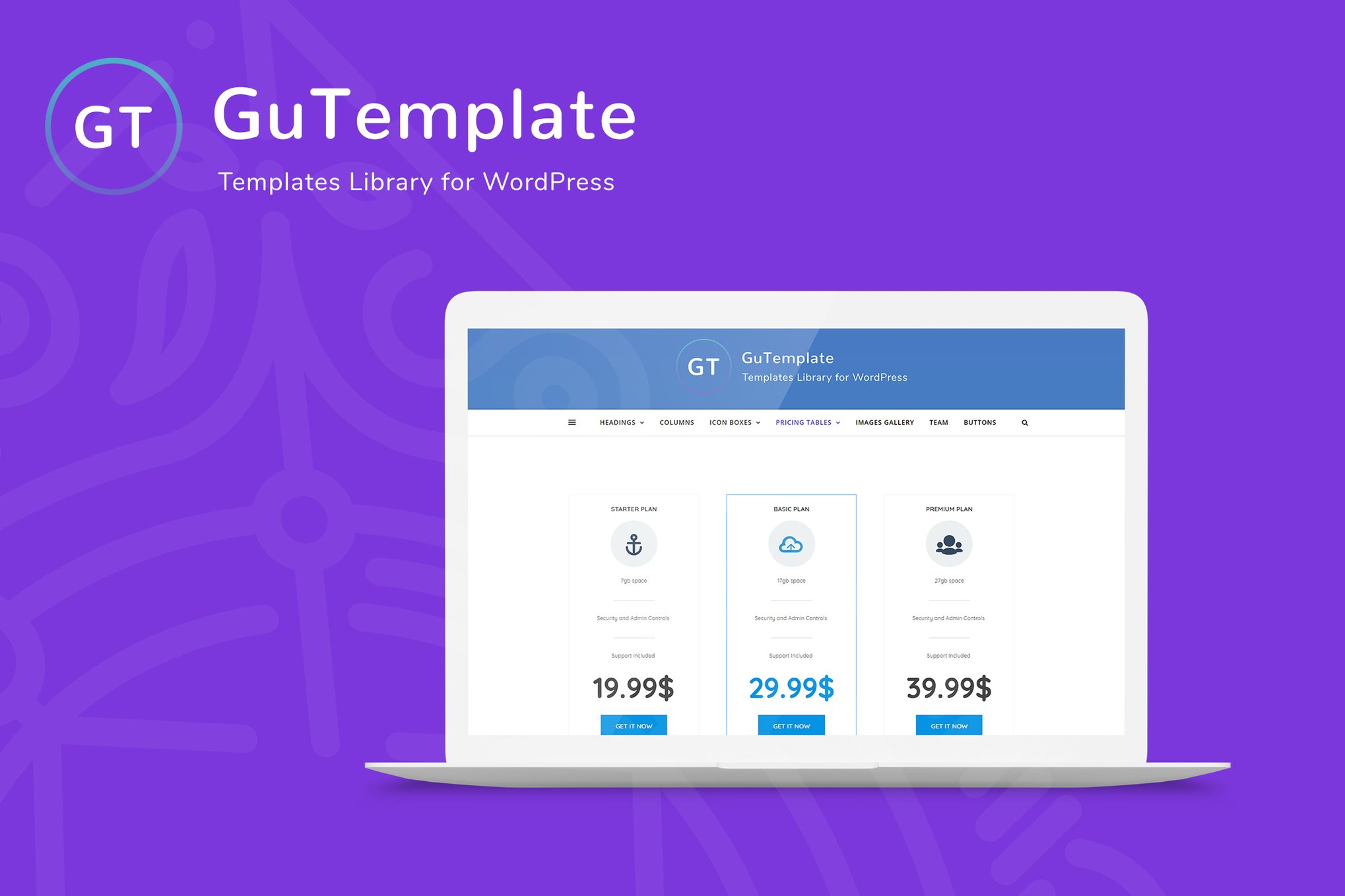GuTemplate - Pro Templates Library for WordPress plugin cover image