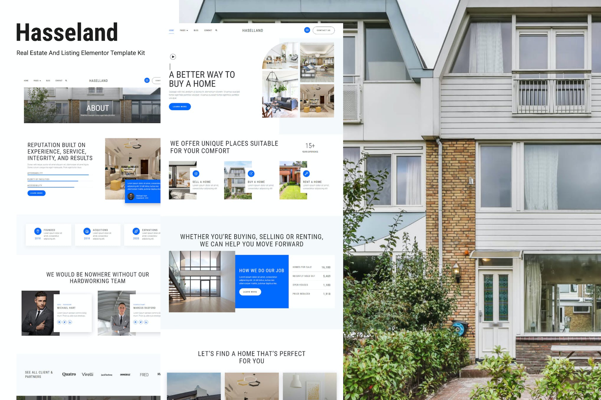Hasseland - Real Estate Listing Elementor Template Kit template kit cover image