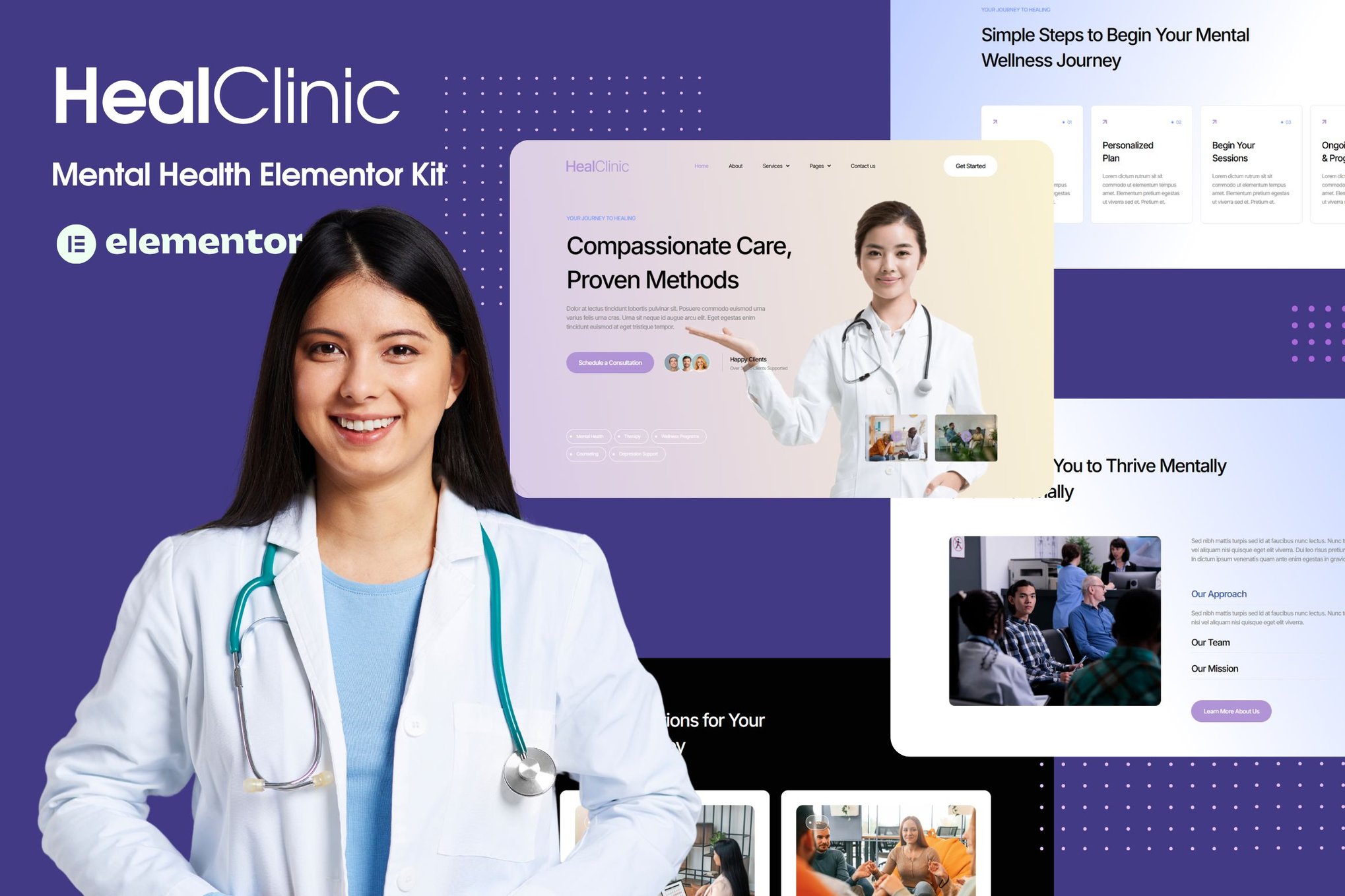 HealClinic - Health Care Center Elementor Kit Template template kit cover image