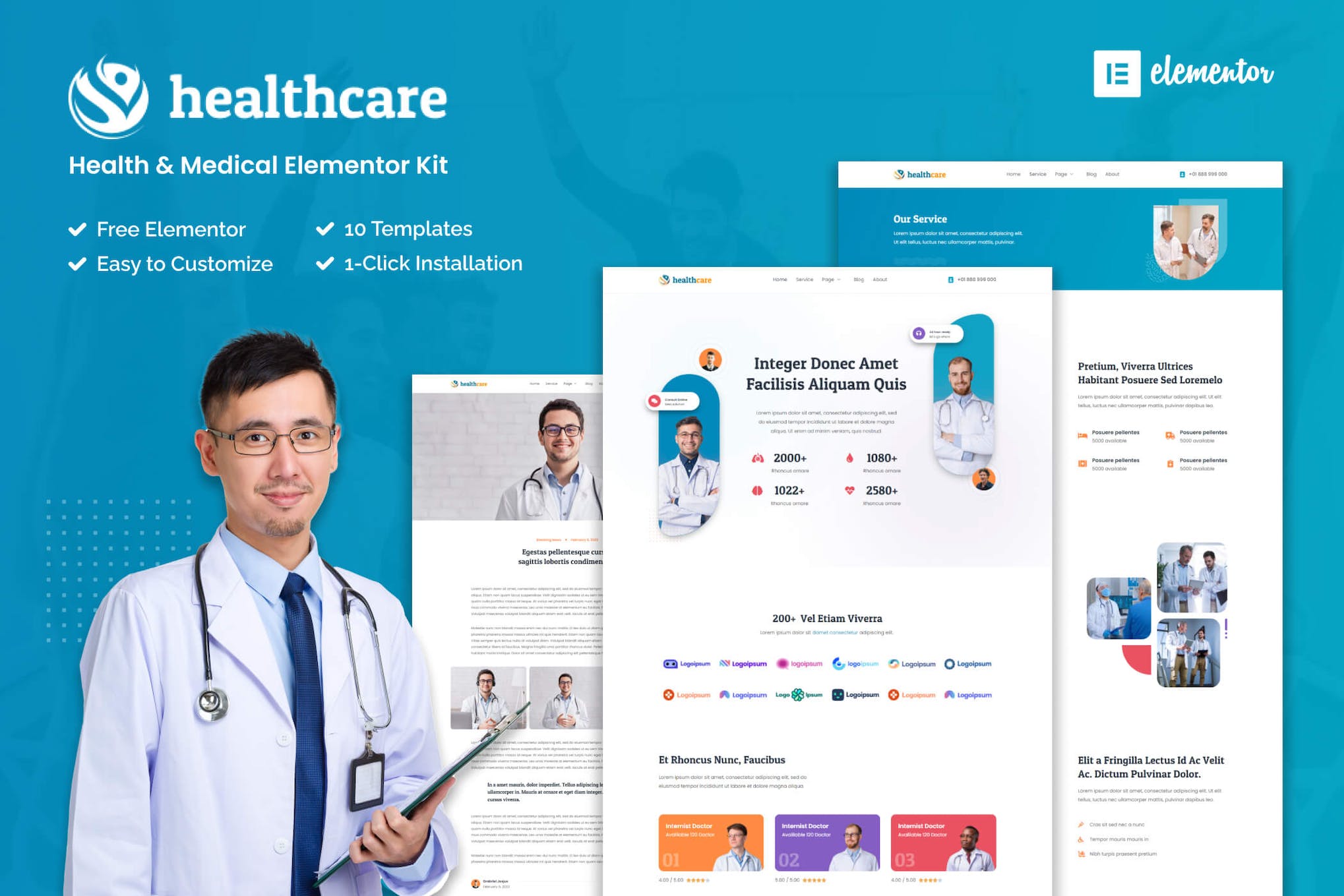 Healthcare - Health & Medical Elementor Template Kit template kit cover image