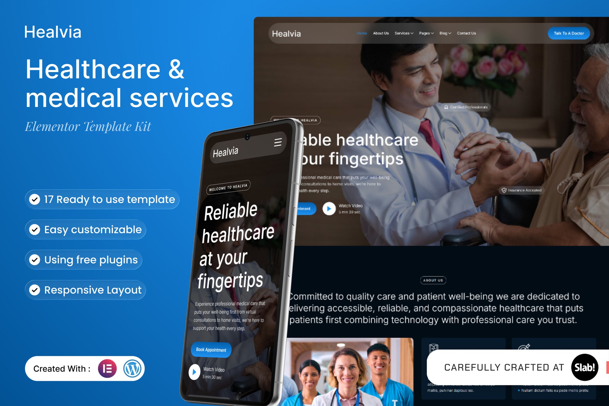 Healvia - Healthcare & Medical Services Elementor Template Kit template kit cover image