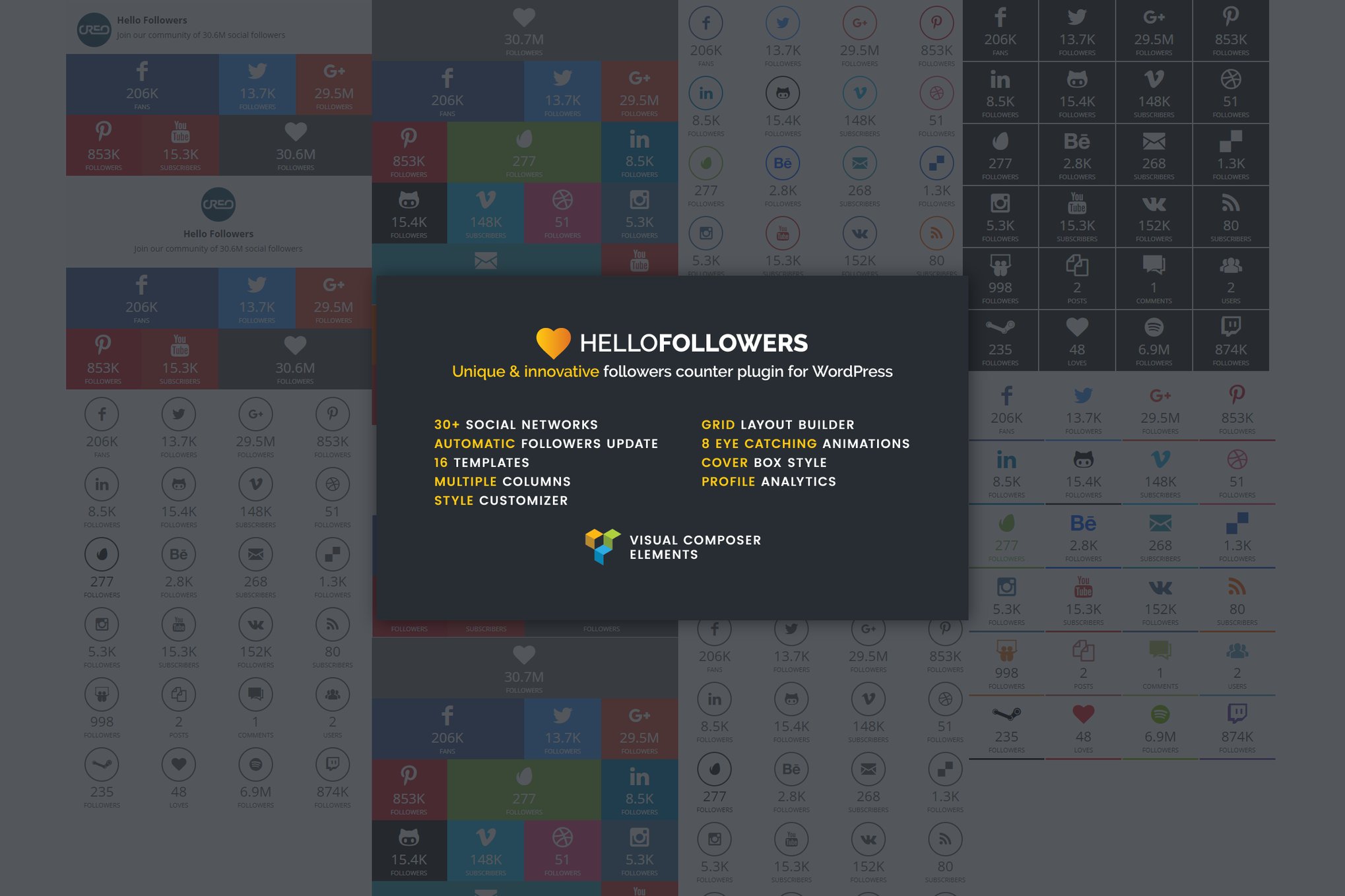 Hello Followers - Social Counter Plugin plugin cover image
