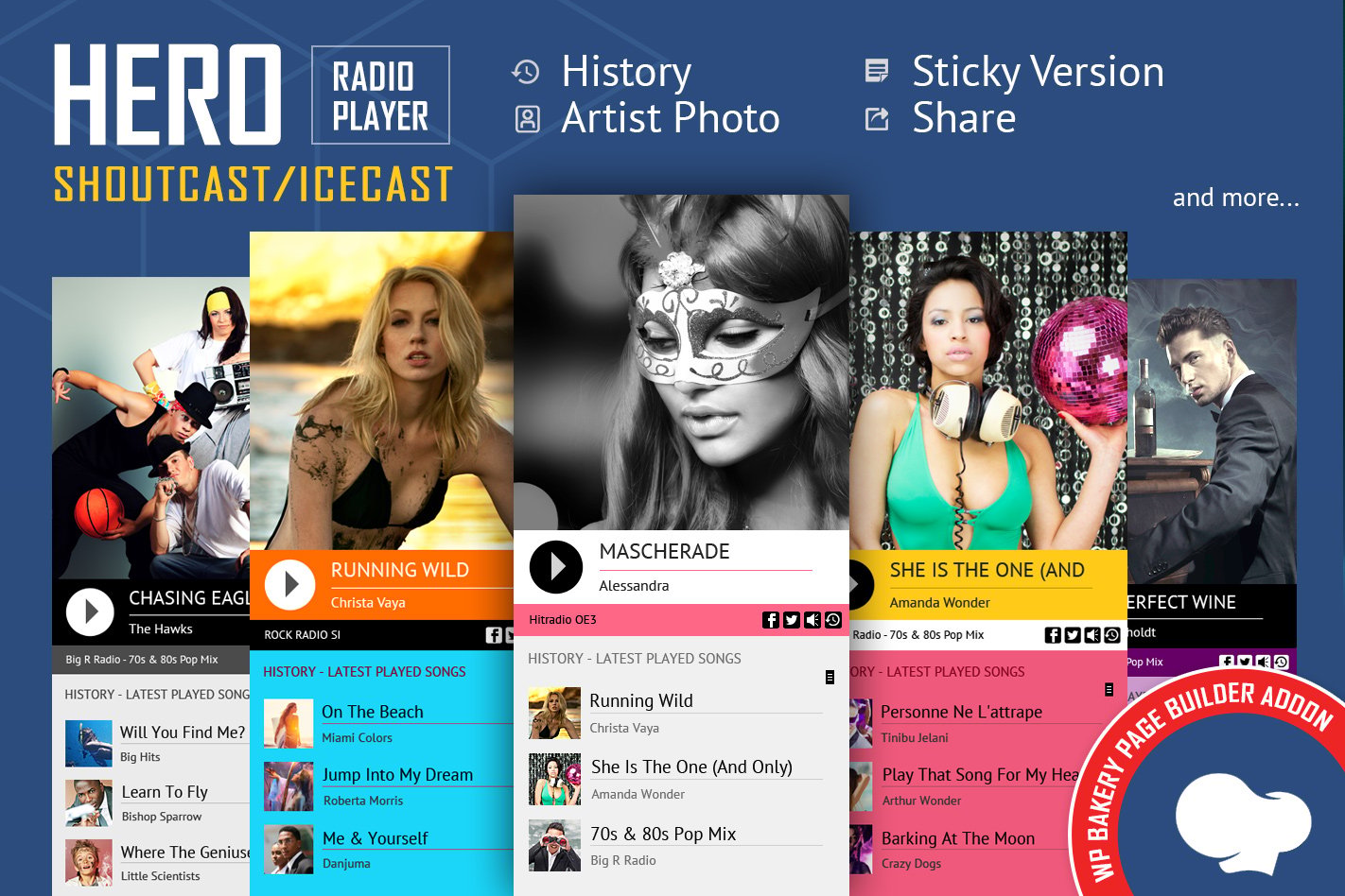 Hero ShoutCast/IceCast Radio Player WPBakery Addon plugin cover image