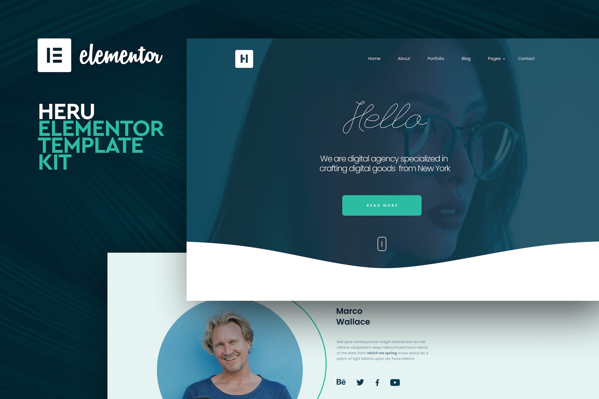 Heru - Creative Elementor Template Kit template kit cover image