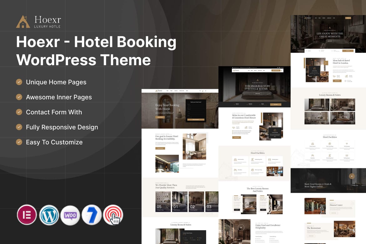 Hoexr – Hotel Booking WordPress Theme theme cover image