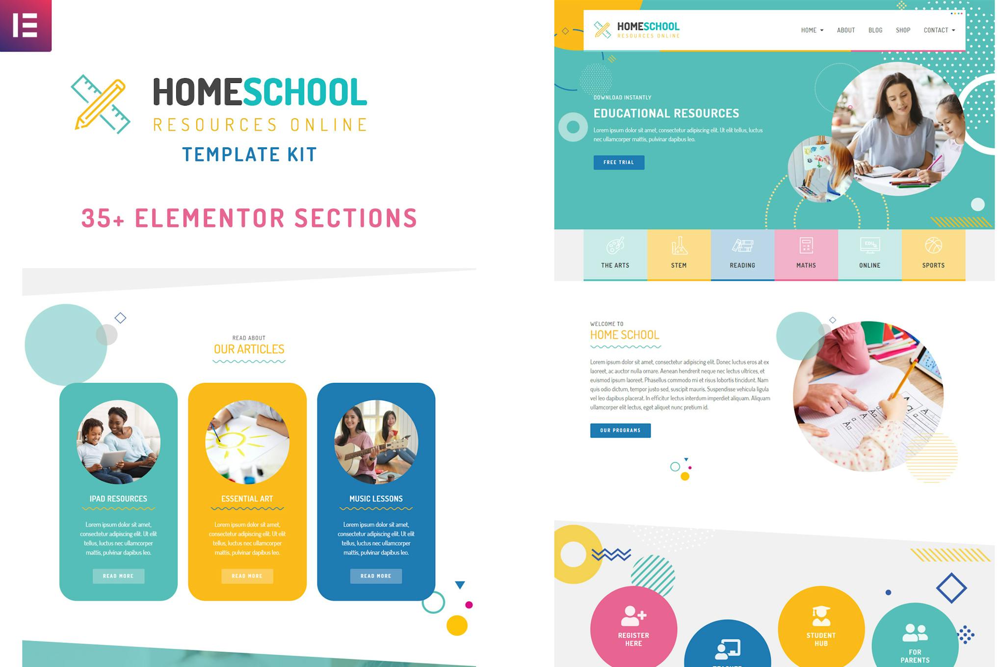 Home School - Premium Elementor Template Kit template kit cover image