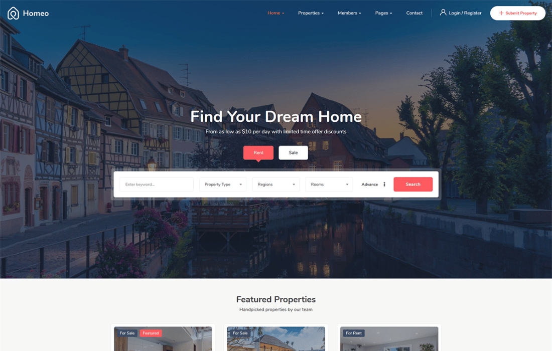 Homeo - Real Estate WordPress Theme theme cover image