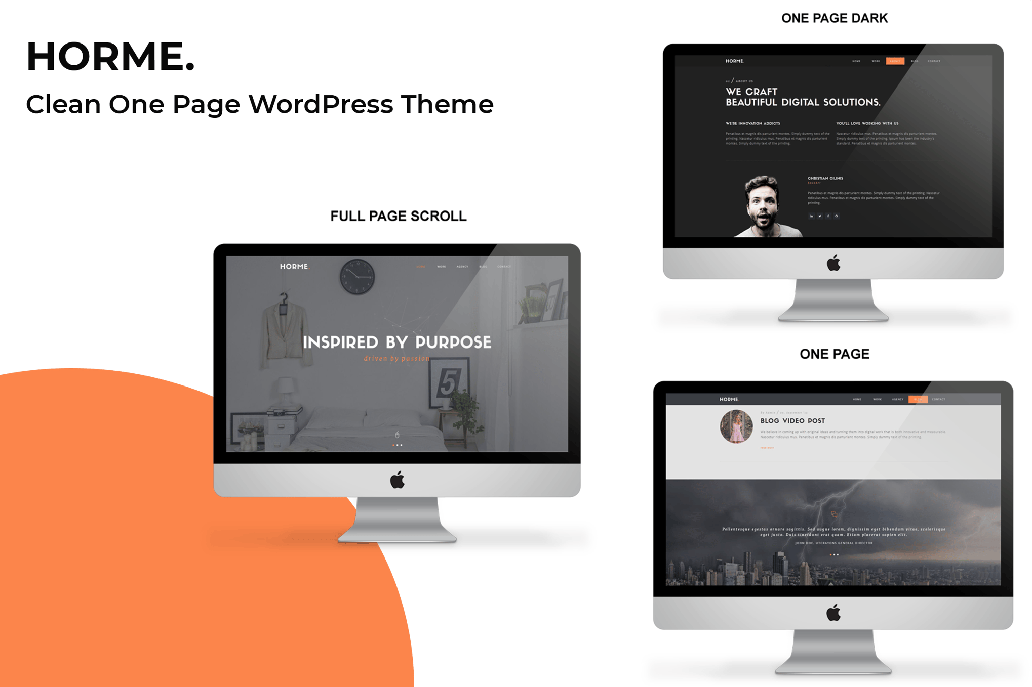 Horme - Clean One Page WordPress Theme theme cover image
