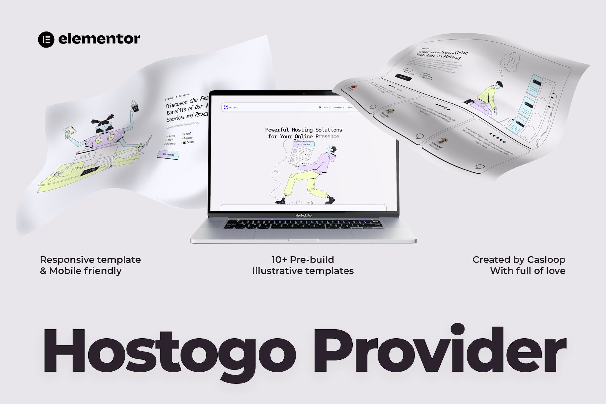 Hostogo - Hosting Provider Elementor Template Kit template kit cover image