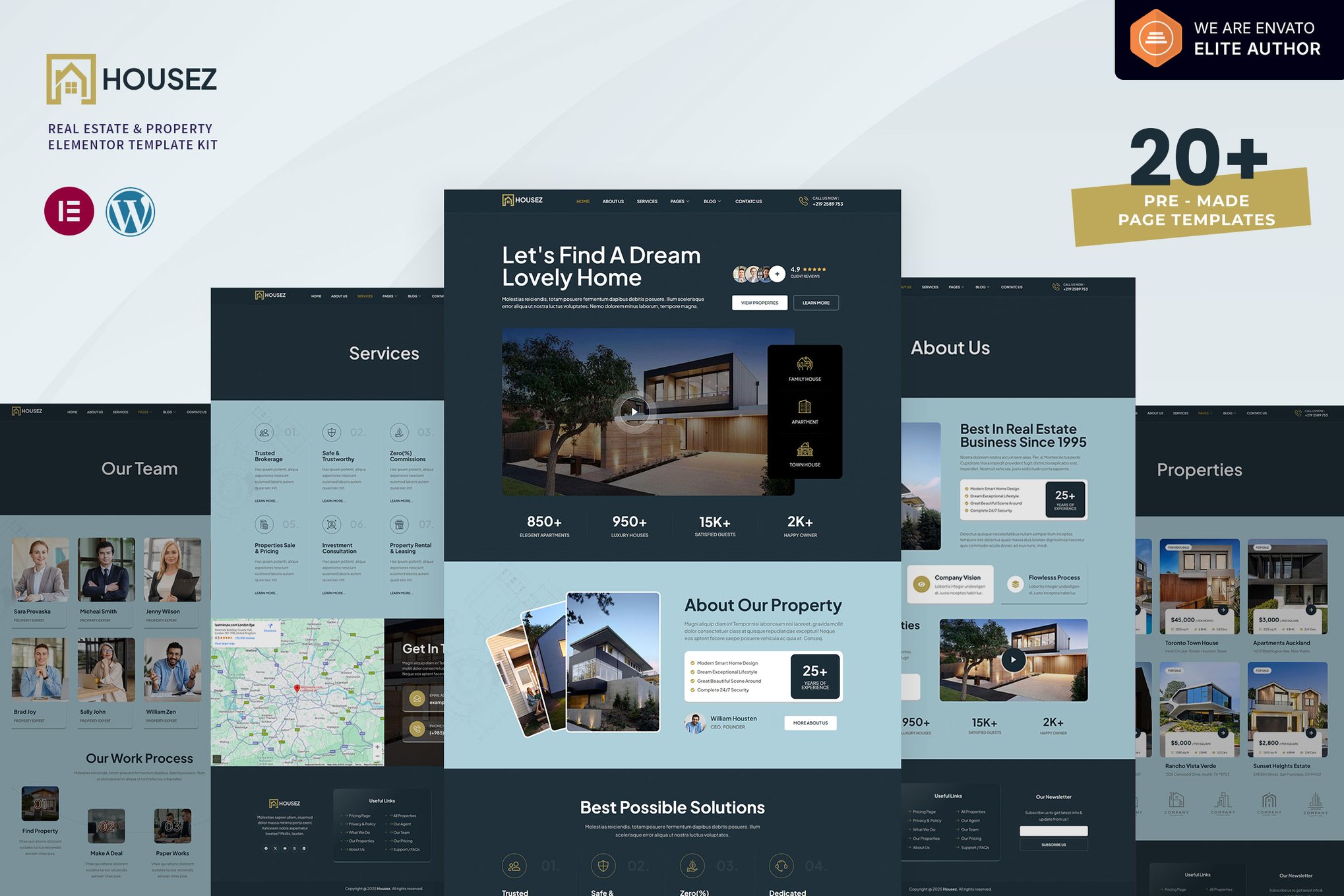 Housez - Real Estate & Property Elementor Template Kit template kit cover image