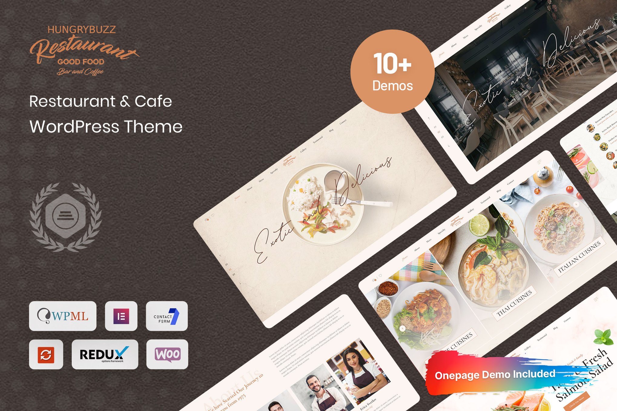 Hungrybuzz – Restaurant WordPress Theme theme cover image