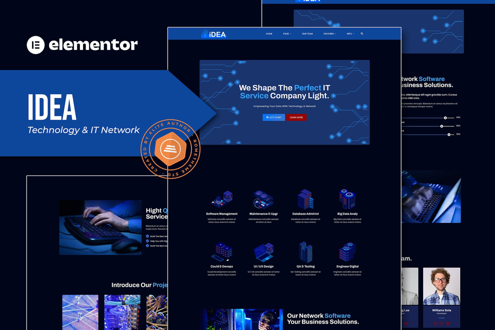 iDea - Technology & IT Network Service Elementor Template Kit template kit cover image
