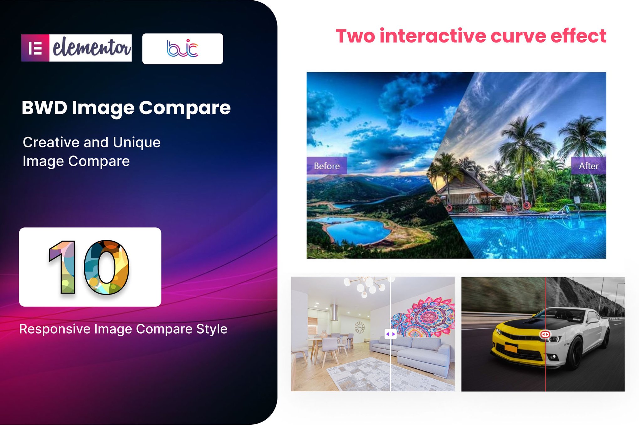 Image Compare addon for elementor plugin cover image