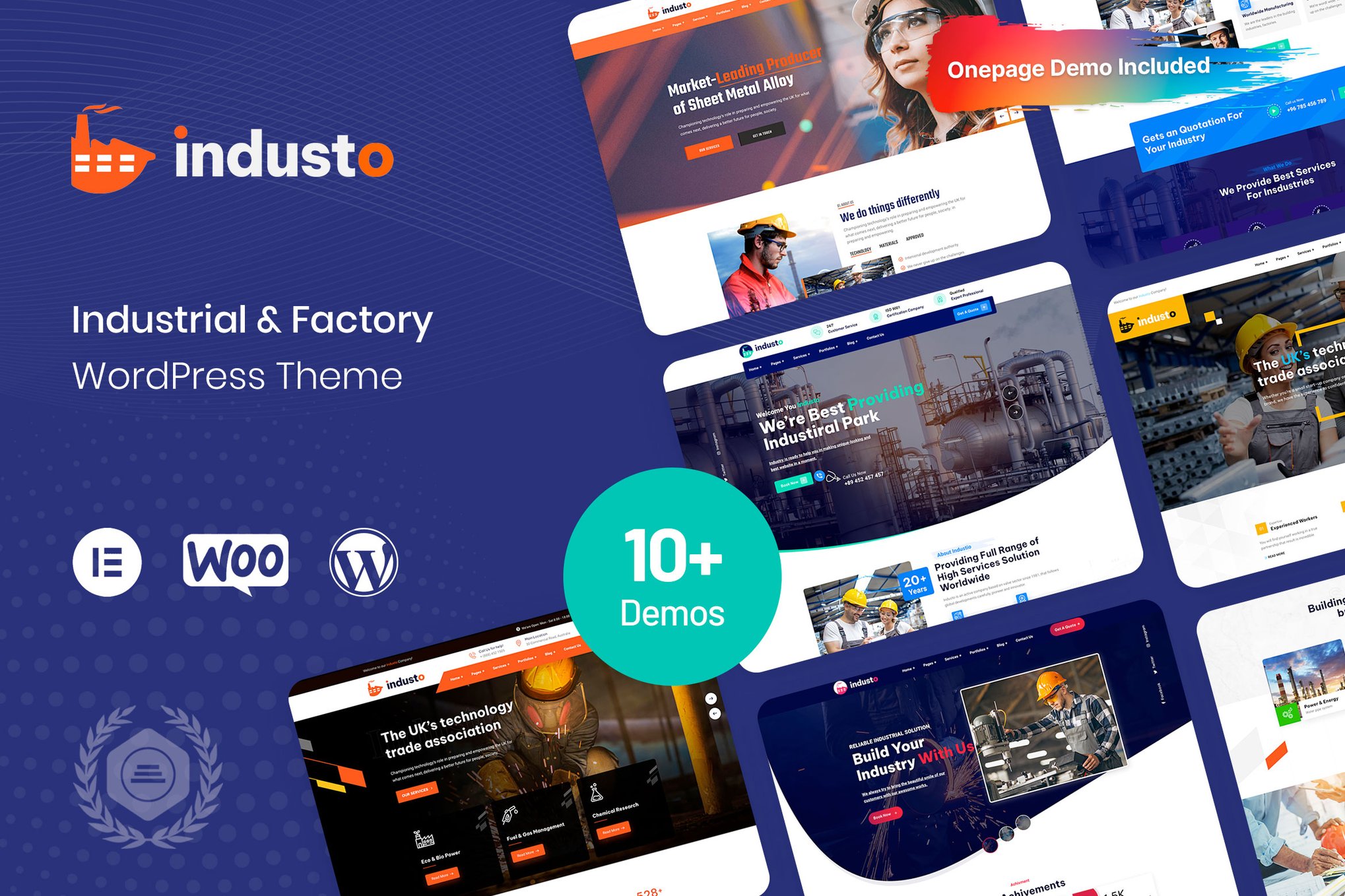 Industo – Industrial Industry & Factory WordPress theme cover image