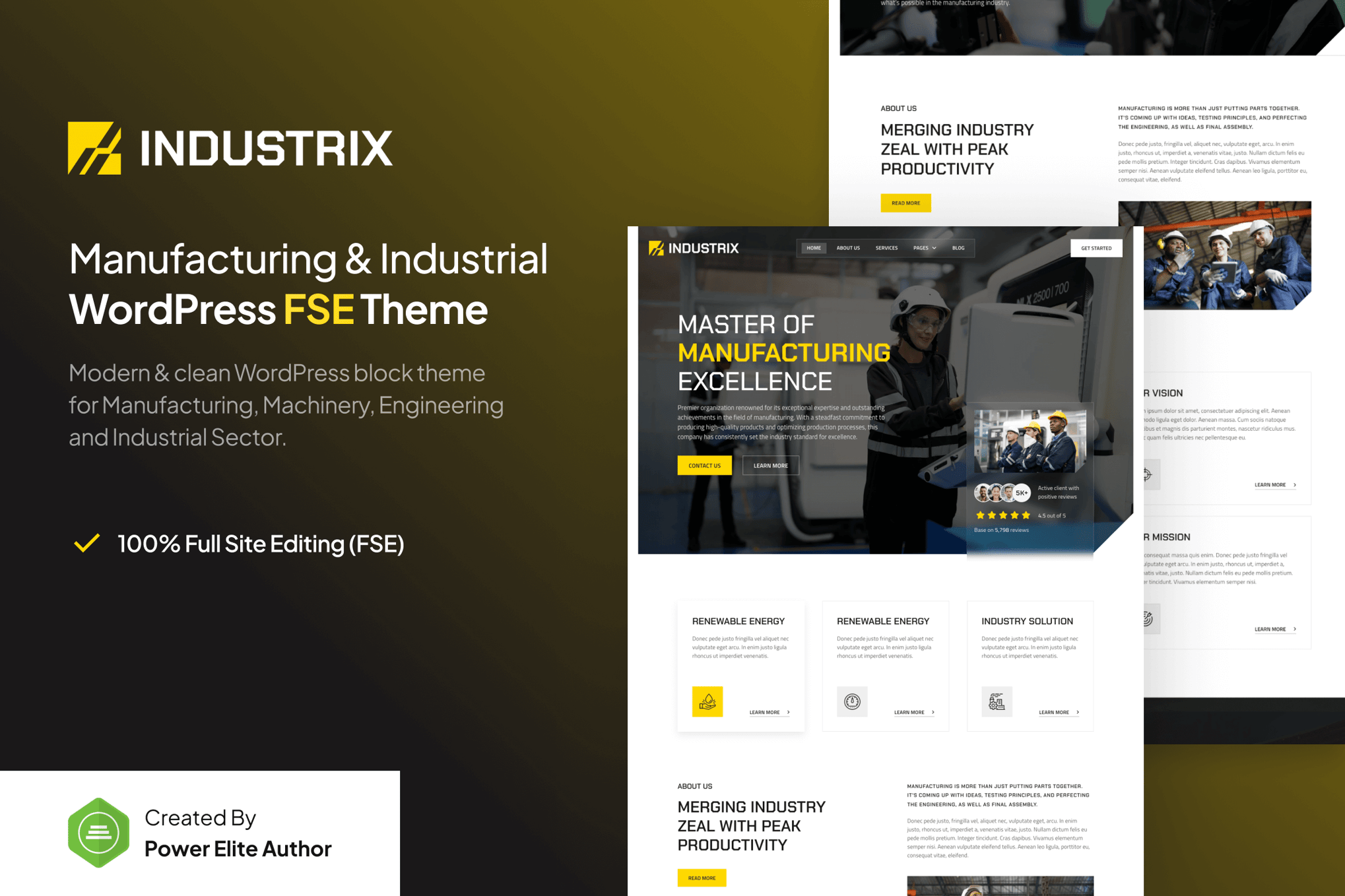 Industrix – Industrial & Manufacturing WP Theme theme cover image