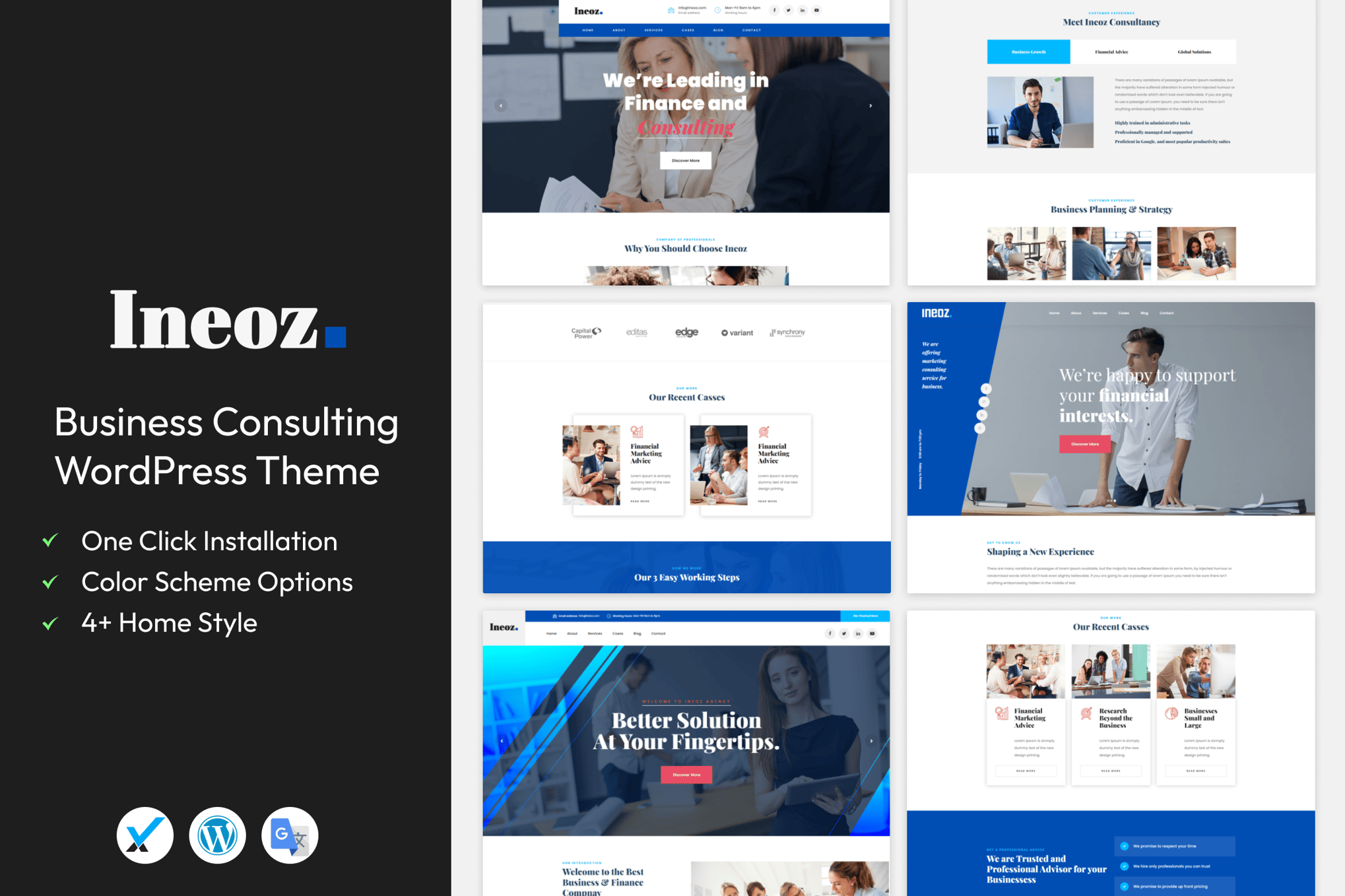 Ineoz - Business Consulting WordPress Theme theme cover image