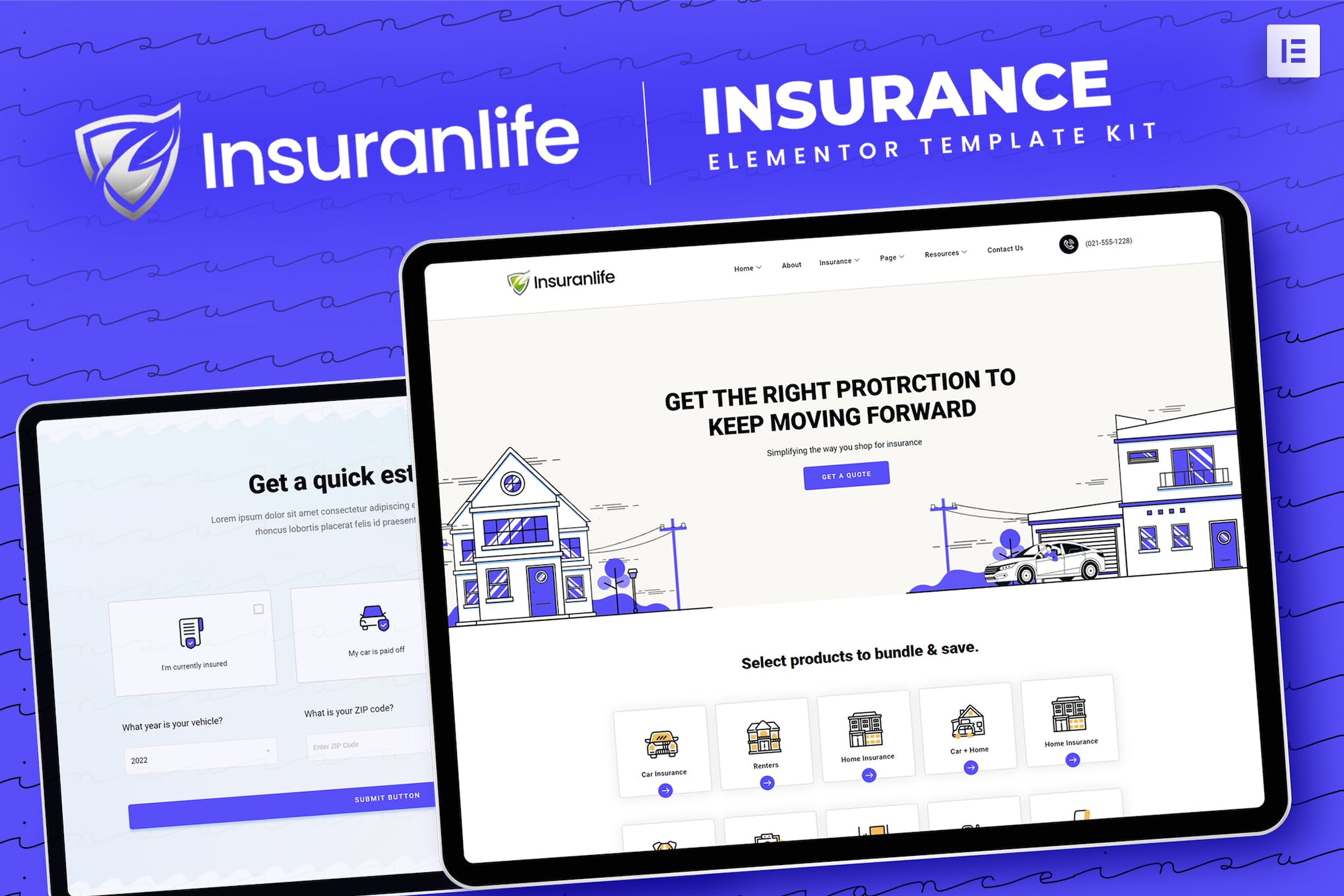 Insuranlife - Insurance Agency Elementor Template Kit template kit cover image