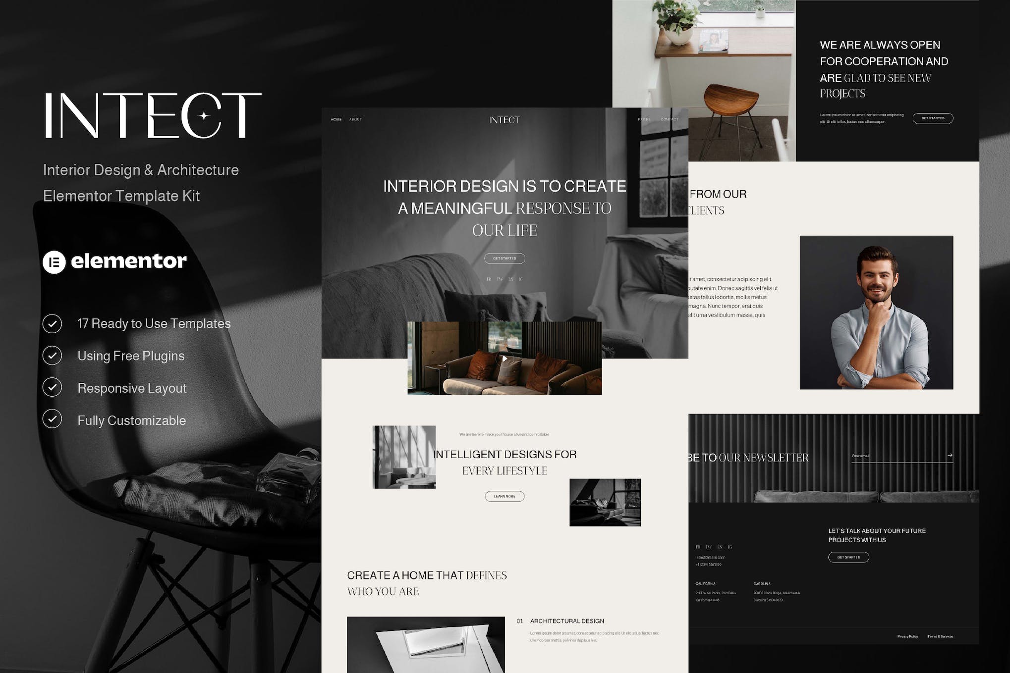 Intect - Interior Design & Architecture Elementor Template Kit template kit cover image