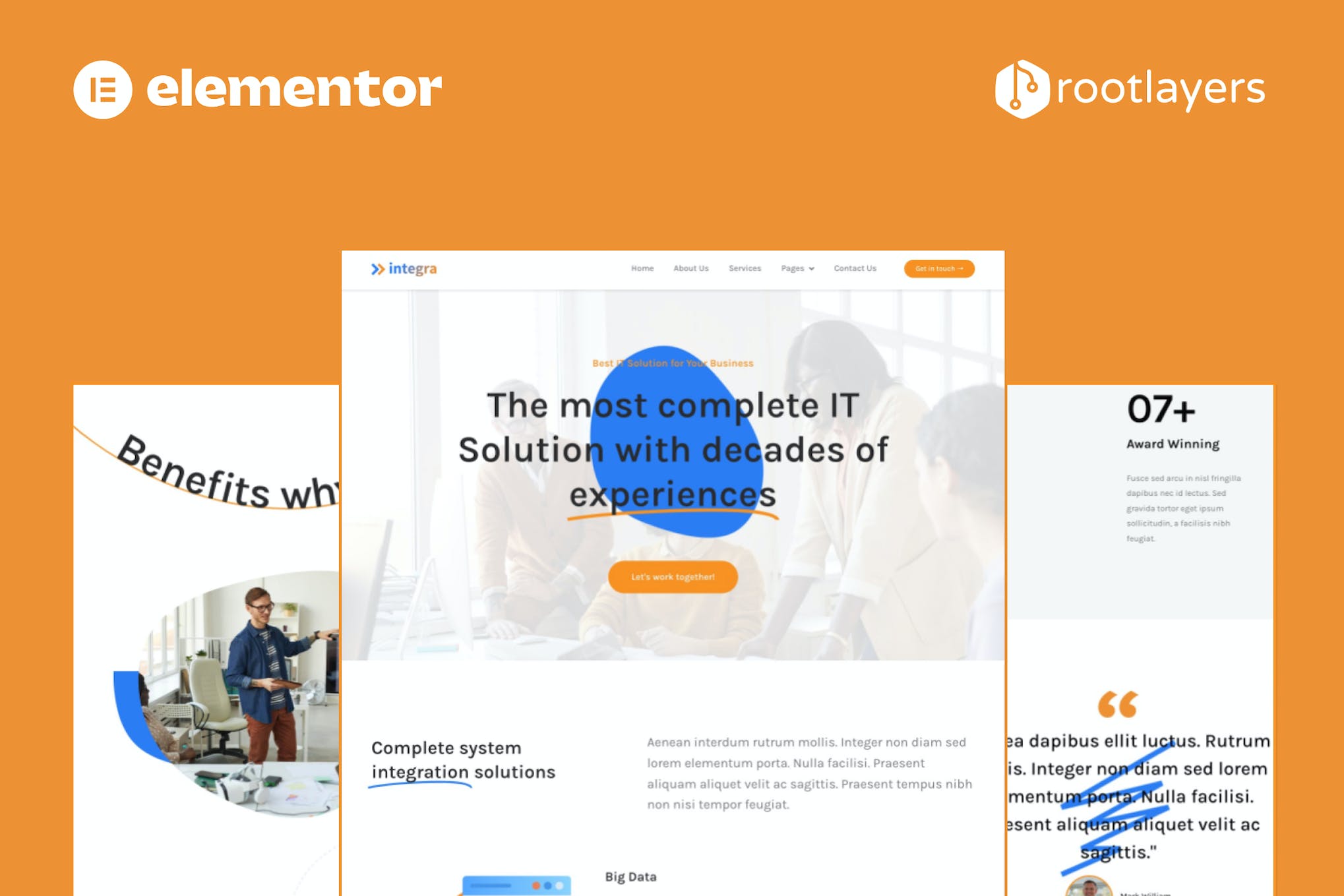 Integra - IT Solution & Services Elementor Pro Full Site Template Kit template kit cover image