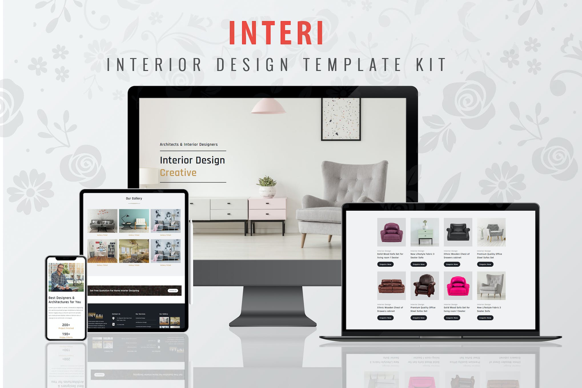 Interi - Interior Design Elementor Template Kit template kit cover image