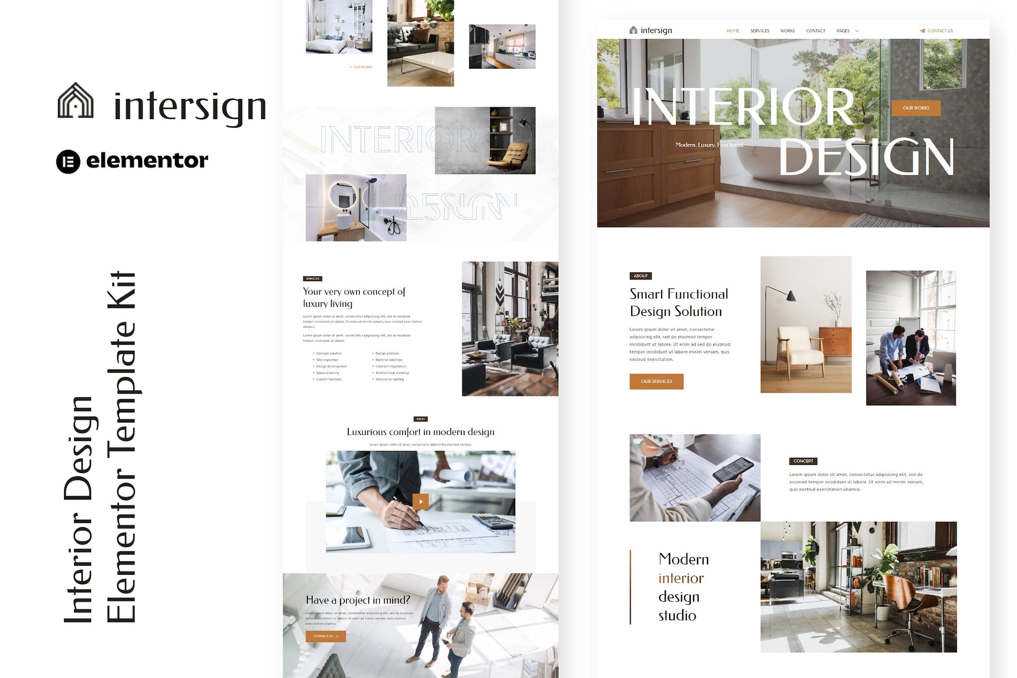 InterSign - Interior Design & Architecture Elementor Template Kit template kit cover image