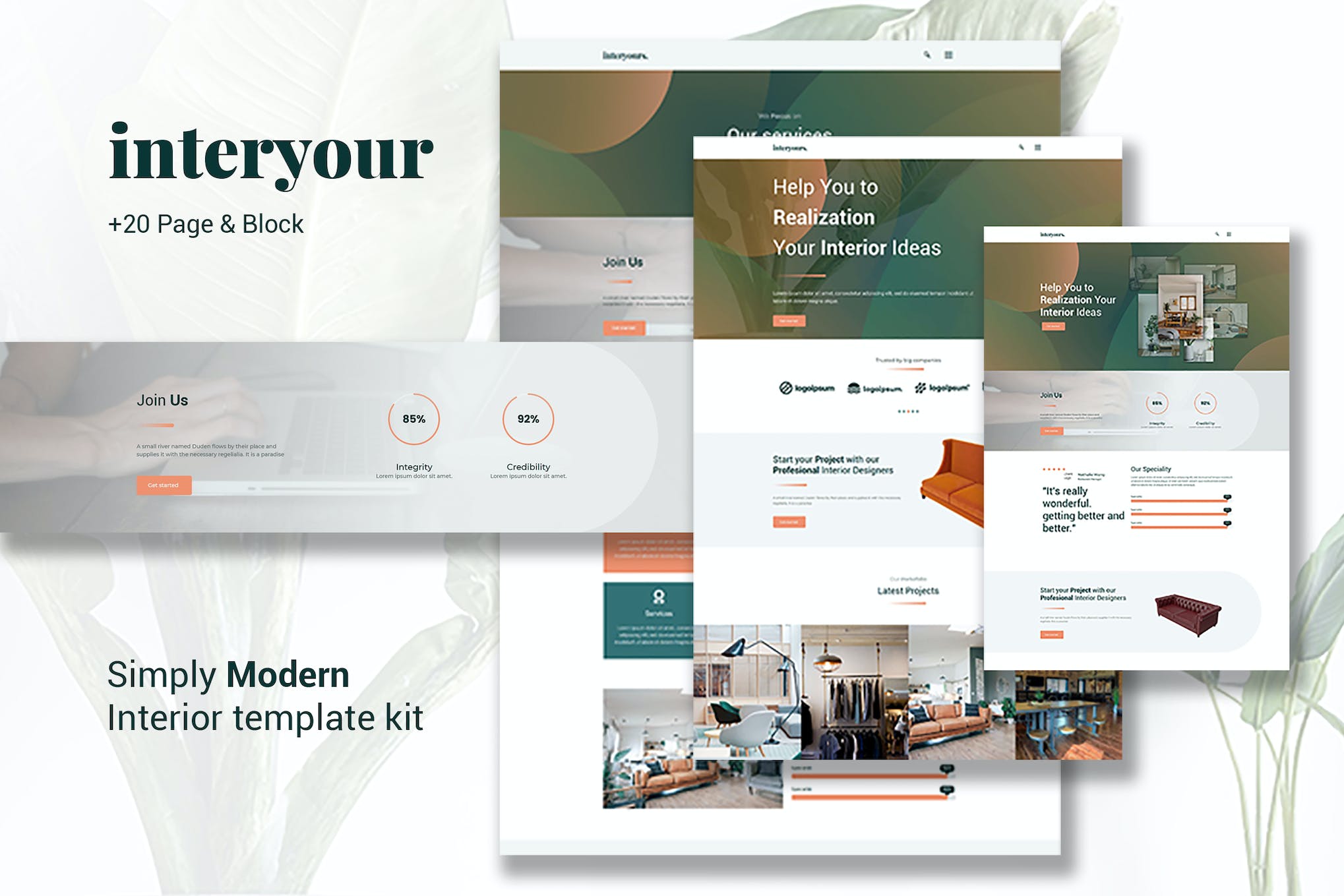 Interyours - Home Interior Design Elementor Template Kit template kit cover image