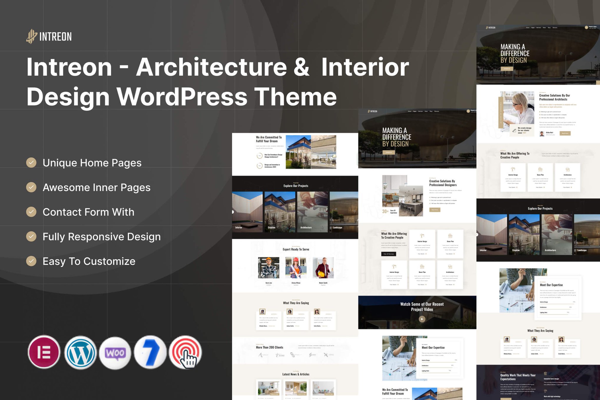 Intreon - Architecture & Interior WordPress Theme theme cover image